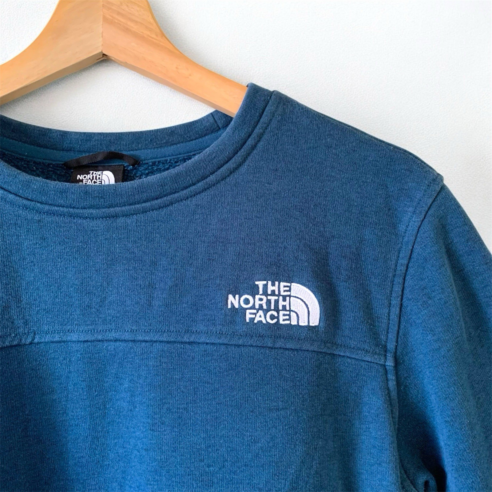 The North Face Blue Green Teal 3/4 Sweater Fleece Lined Size Medium