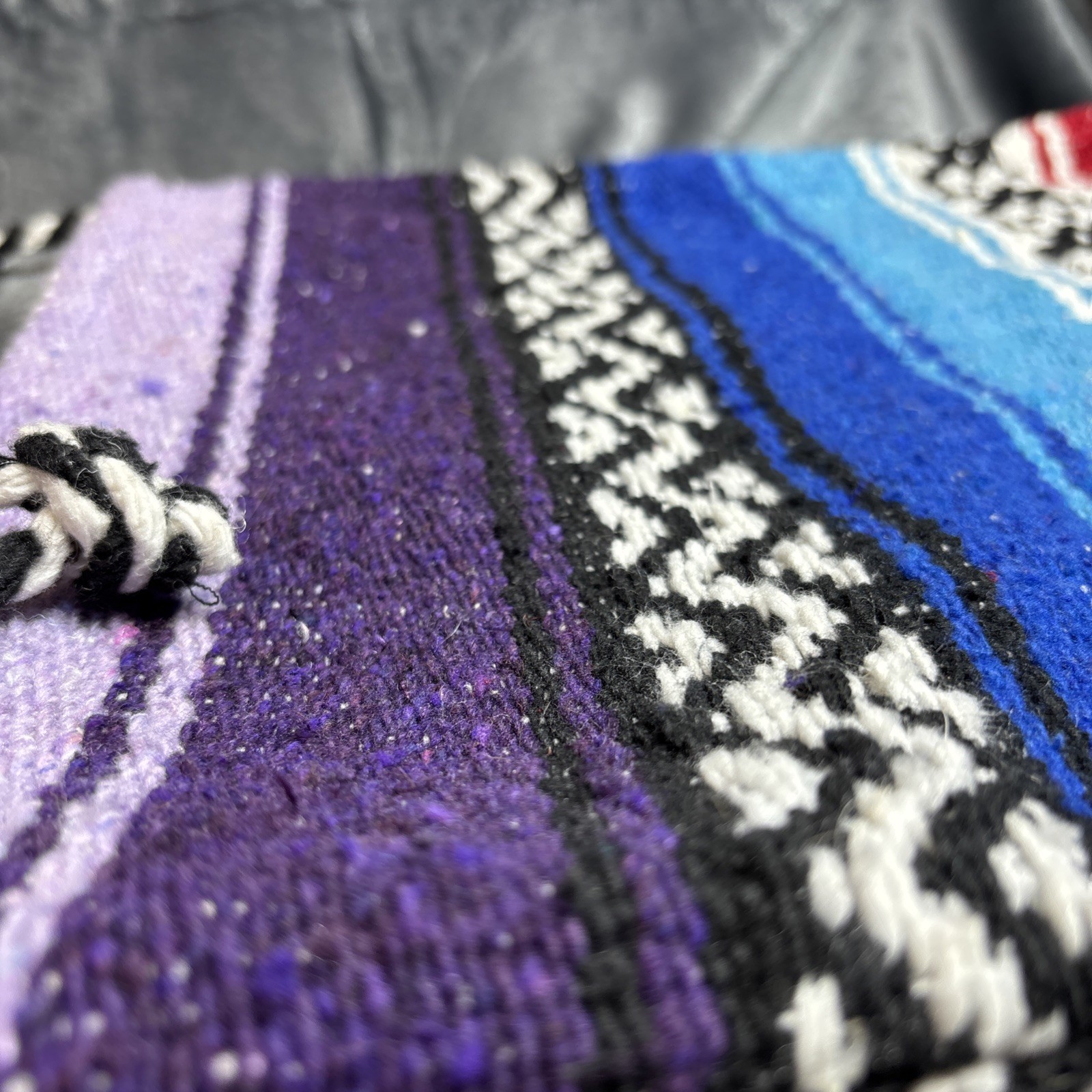 Mexican Blanket Purse Tote Bag Red Blue Purple Rectangle Crossbody Woven Boho
