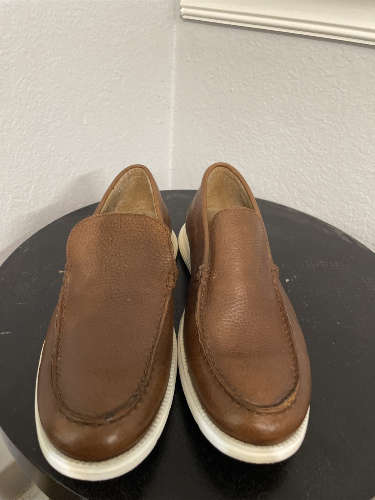 Stafford Men’s Brown Leather Slip-On Loafers Size 10.5M