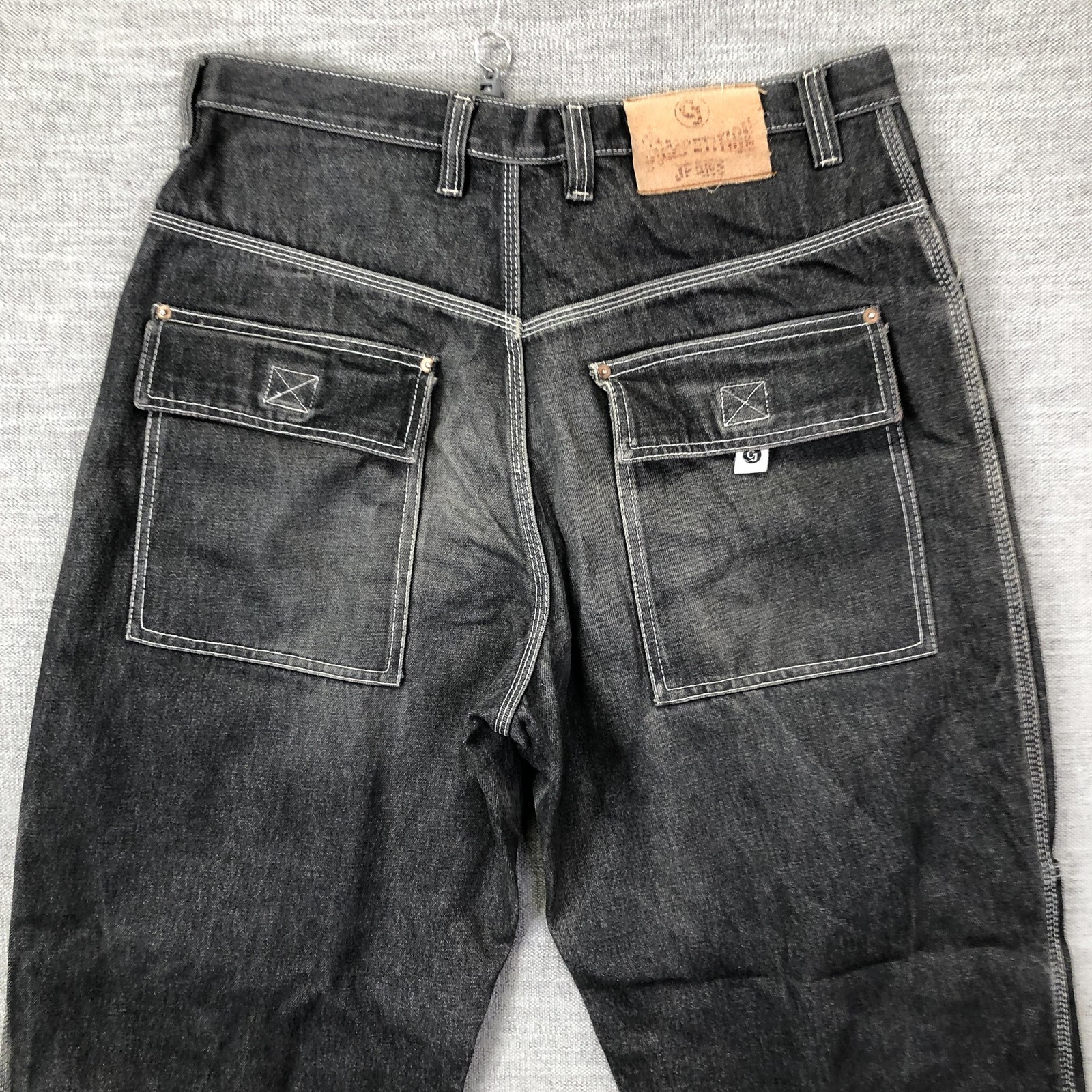 Competition Jeans Mens 36 Gray Relaxed Straight Denim Charcoal Wash Workwear