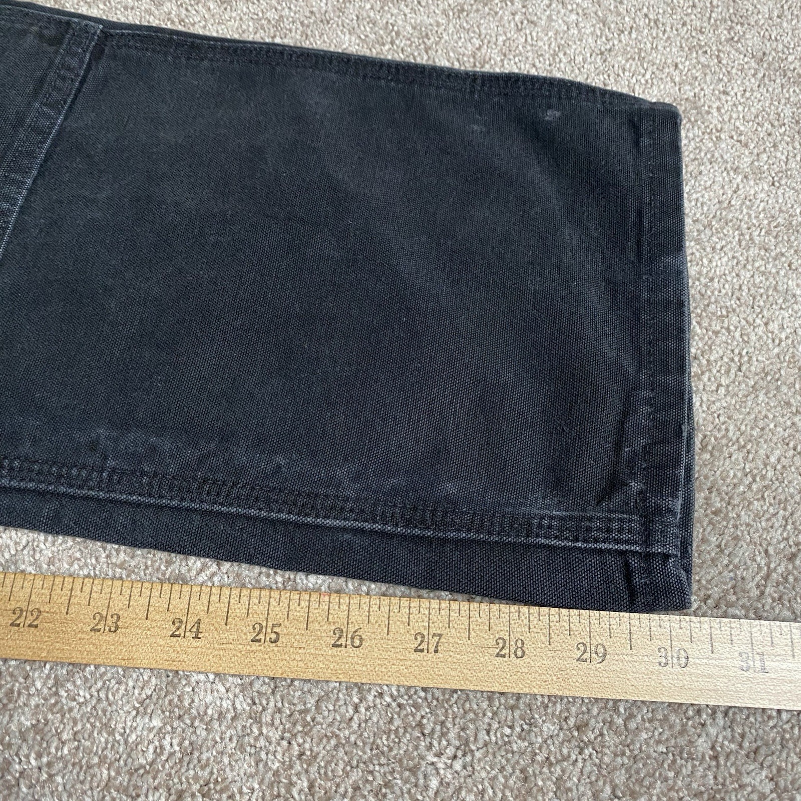 Carhartt B01 Double Knee Black Canvas Original Loose Fit Pants Men’s 30 30 Faded