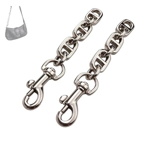 Purse Strap Extender 2Pcs 4.7 Inch Bag Extender Chain for 2 Pieces Silver