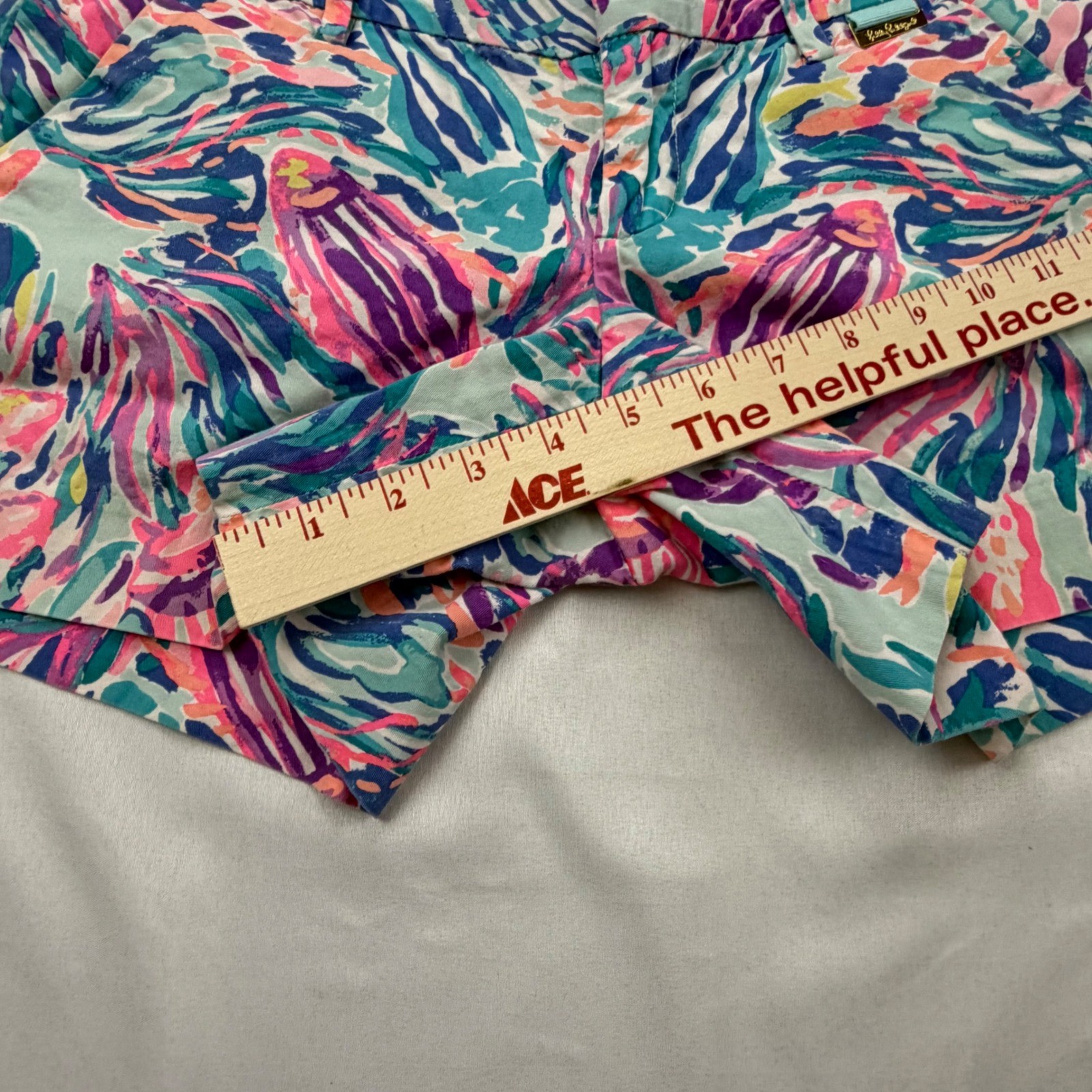Lilly Pulitzer Callan Shorts Women 0 Multicolor Jellies Be Jammin Fish Print 5″