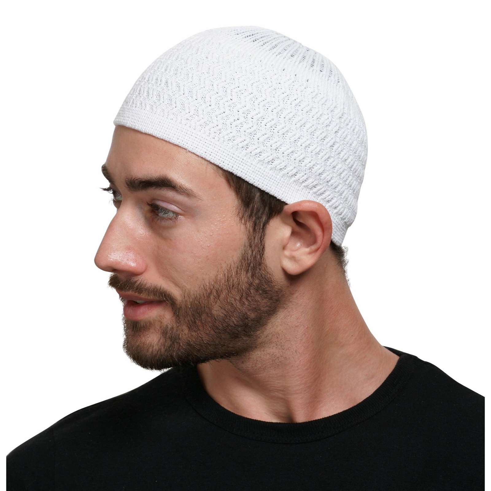 Stretchy Zigzag Knit Cotton Kufi Beanie Hat