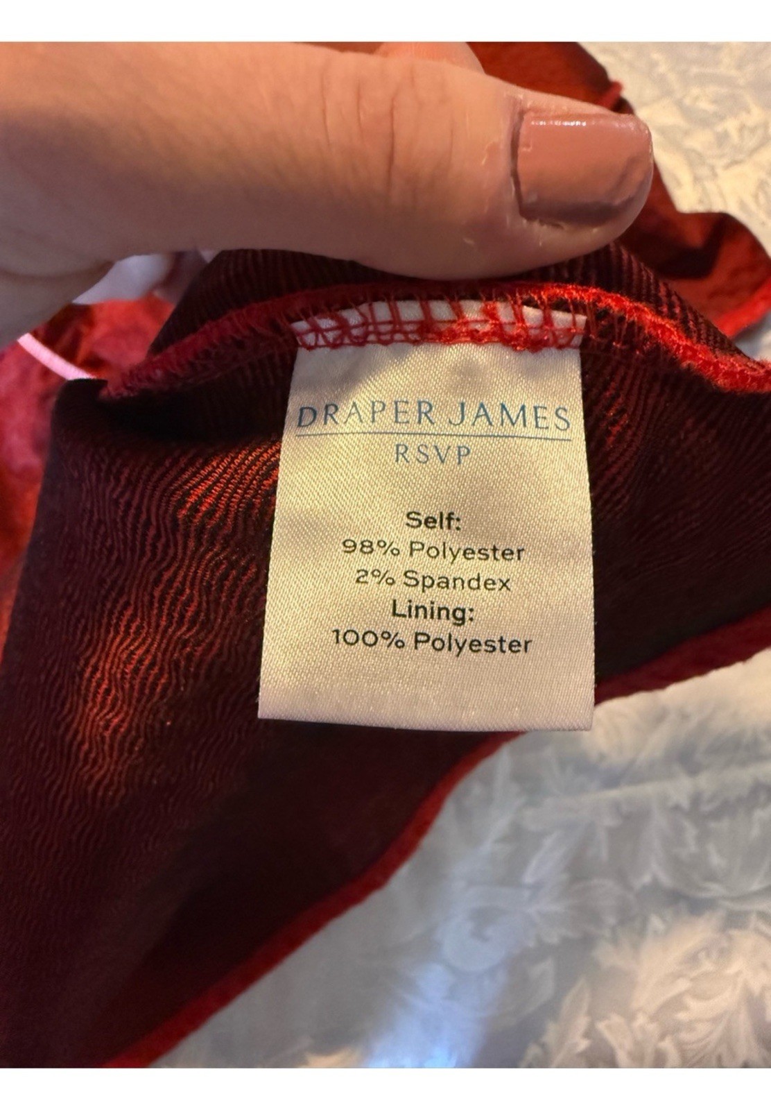 Draper James RSVP Red Heart Textured Fit & Flare Dress with Pockets S