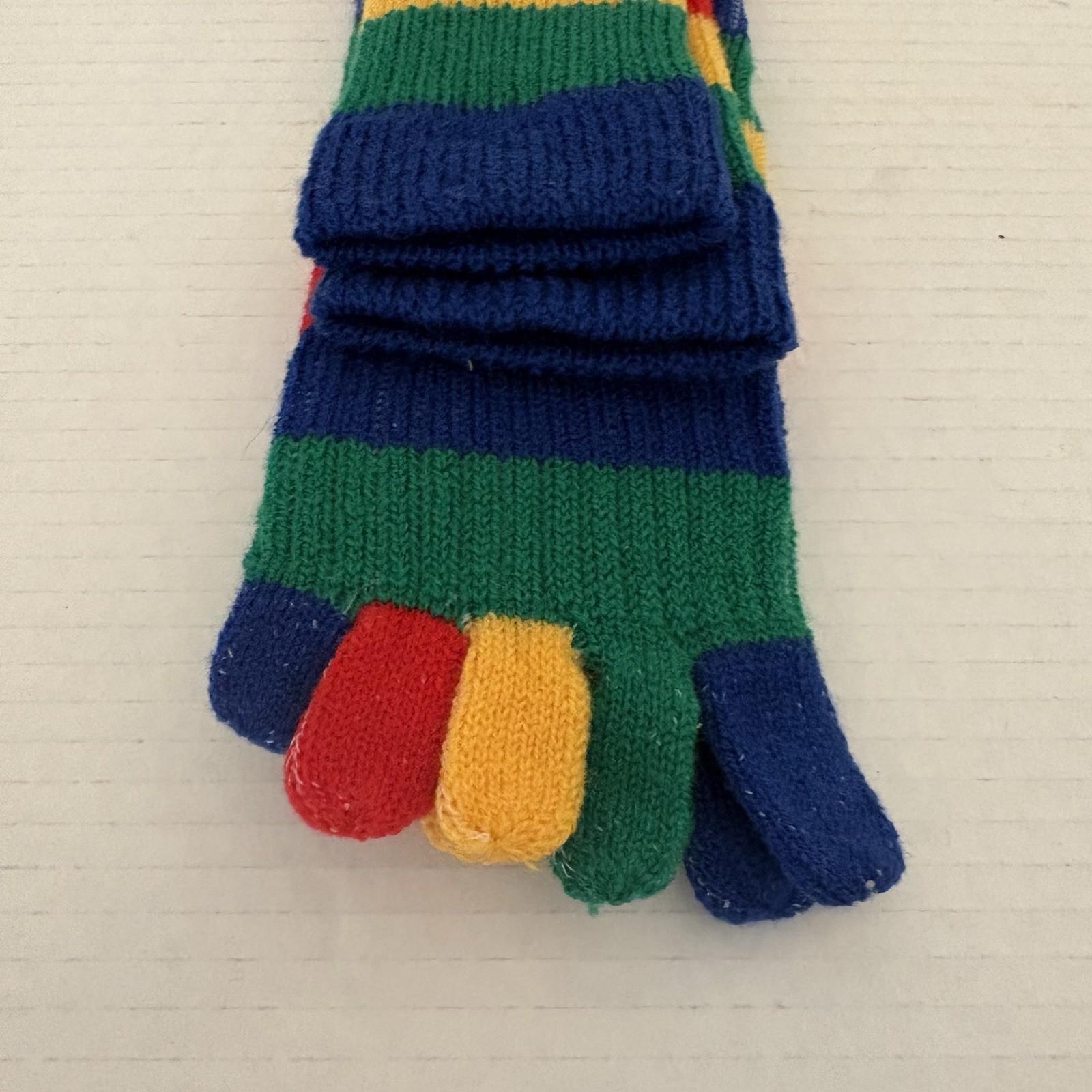 VTG 90s Retro Y2K Individual Toe Socks Rainbow Striped Novelty Funky NWT