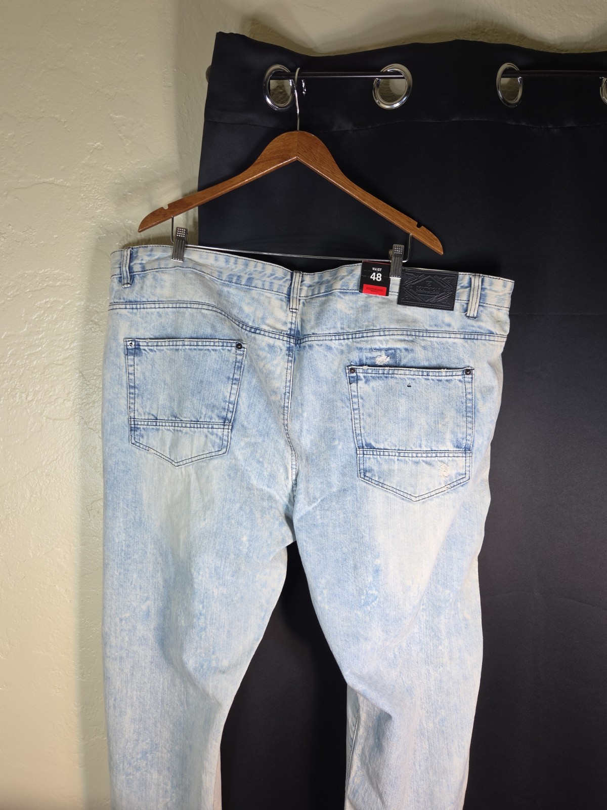 Southpole Mens Jeans 48 to 50″x 32″ 100% Cotton Acid Wash Denim Retro Distressed