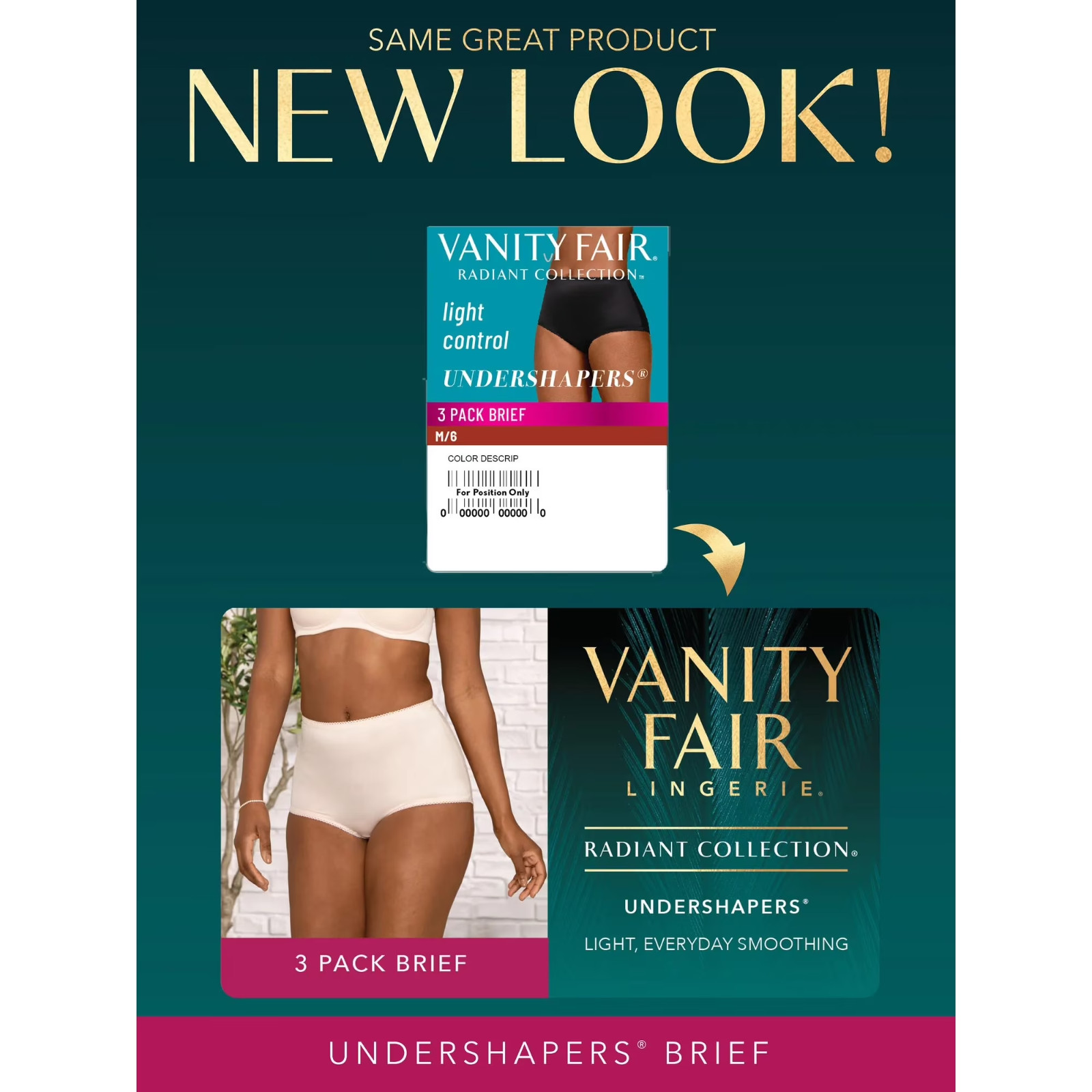 Vanity Fair Shapewear Brief Panties Radiant Womens High Waist Underwear Set 3