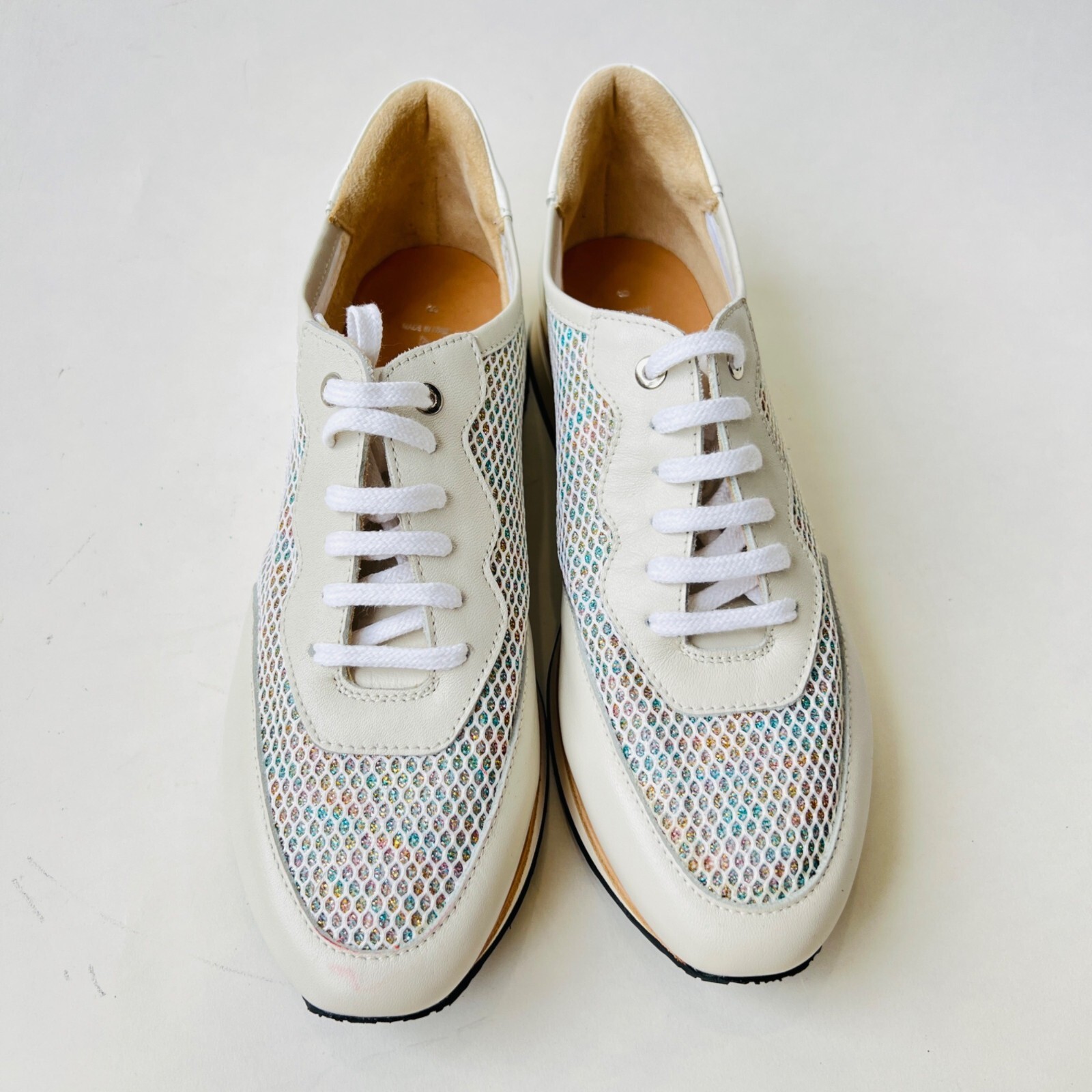 Aquatalia mesh and leather Nahla sneakers, White, Size 9