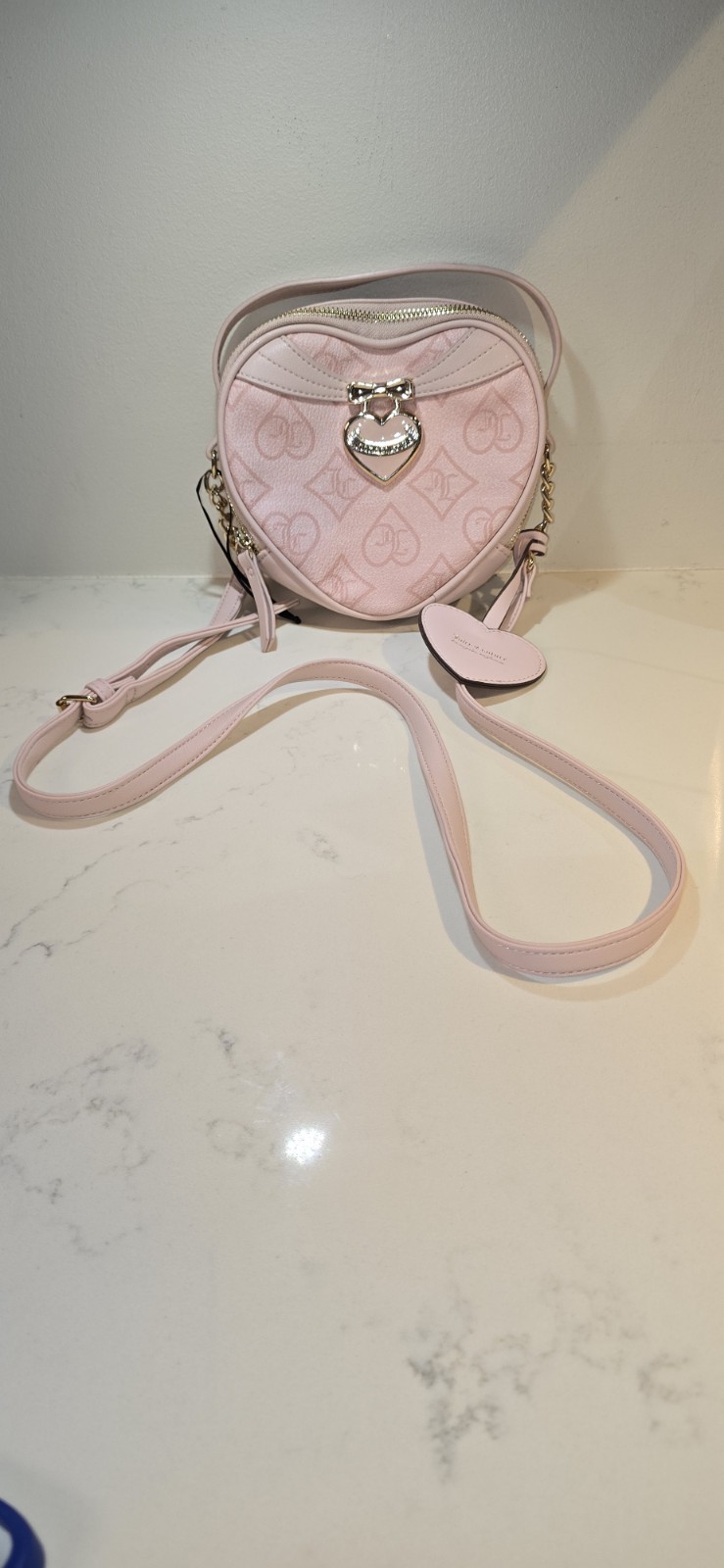 Juicy Couture Precious Moments Heart Crossbody Bag Pink Clay NWOT