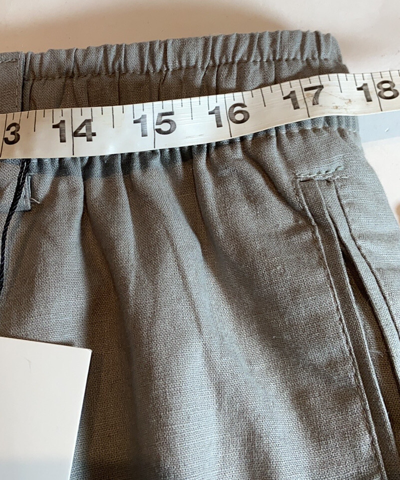 Hat and Beyond Linen Pants Drawstring Relaxed Gray