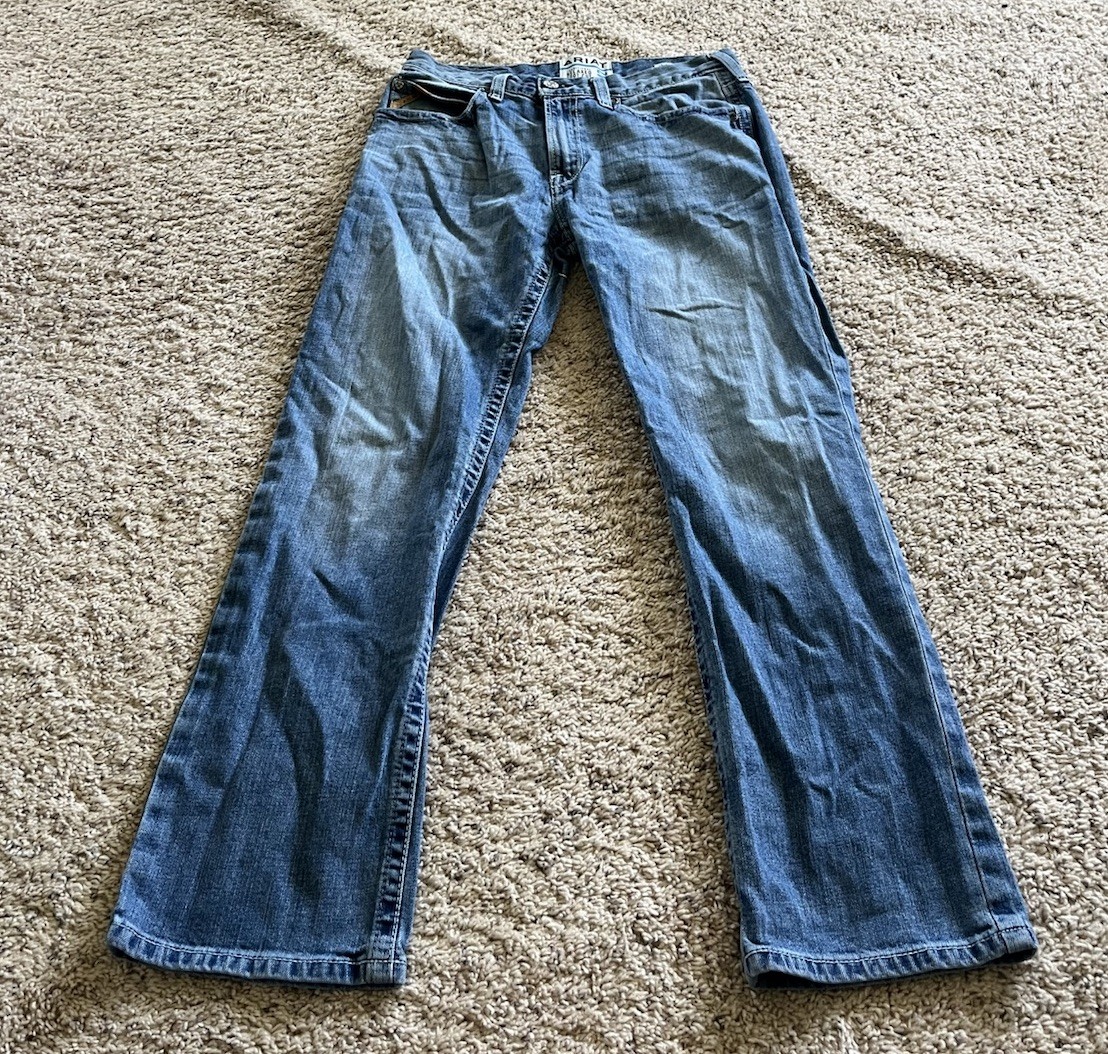 Ariat M2 Traditional Relaxed Boot Cut Denim Jean Mens 32×32 Blue western