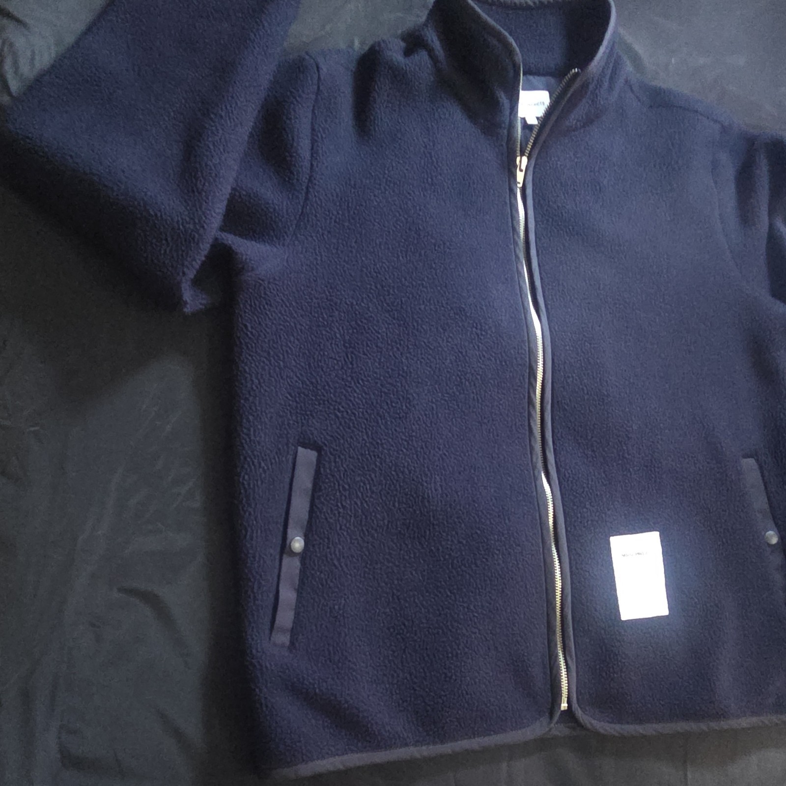 NORSE PROJECTS The Frederik Tab Series Fleece Jacket Navy Blue Size Medium