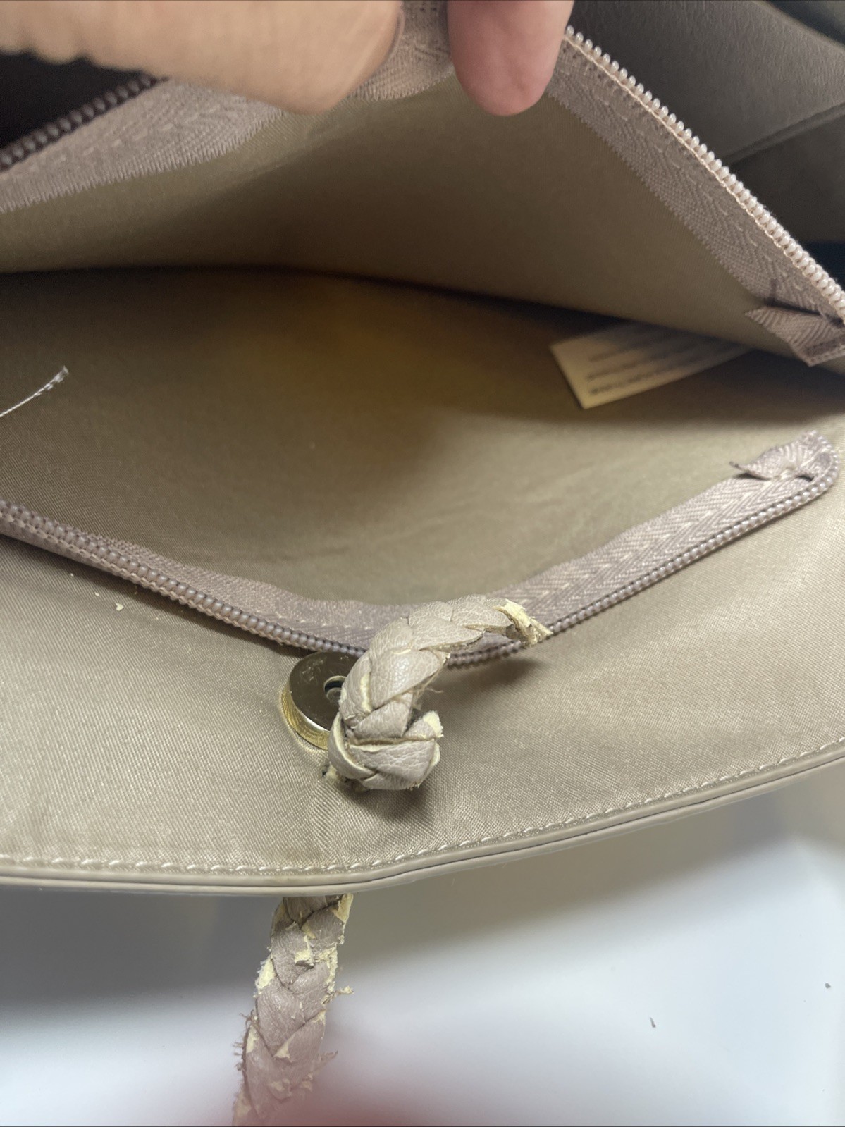 Big Buddha Tote Bag Purse Handbag Beige Tassel Large WhipStitch Boho