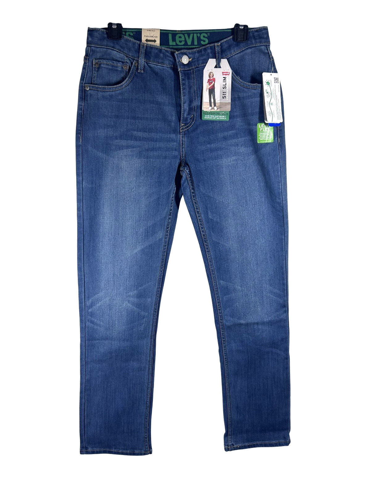 Levi’s 511 Jeans Boy’s Slim Fit Adjustable Waistband Size 18 Reg 29×31 Blue NEW