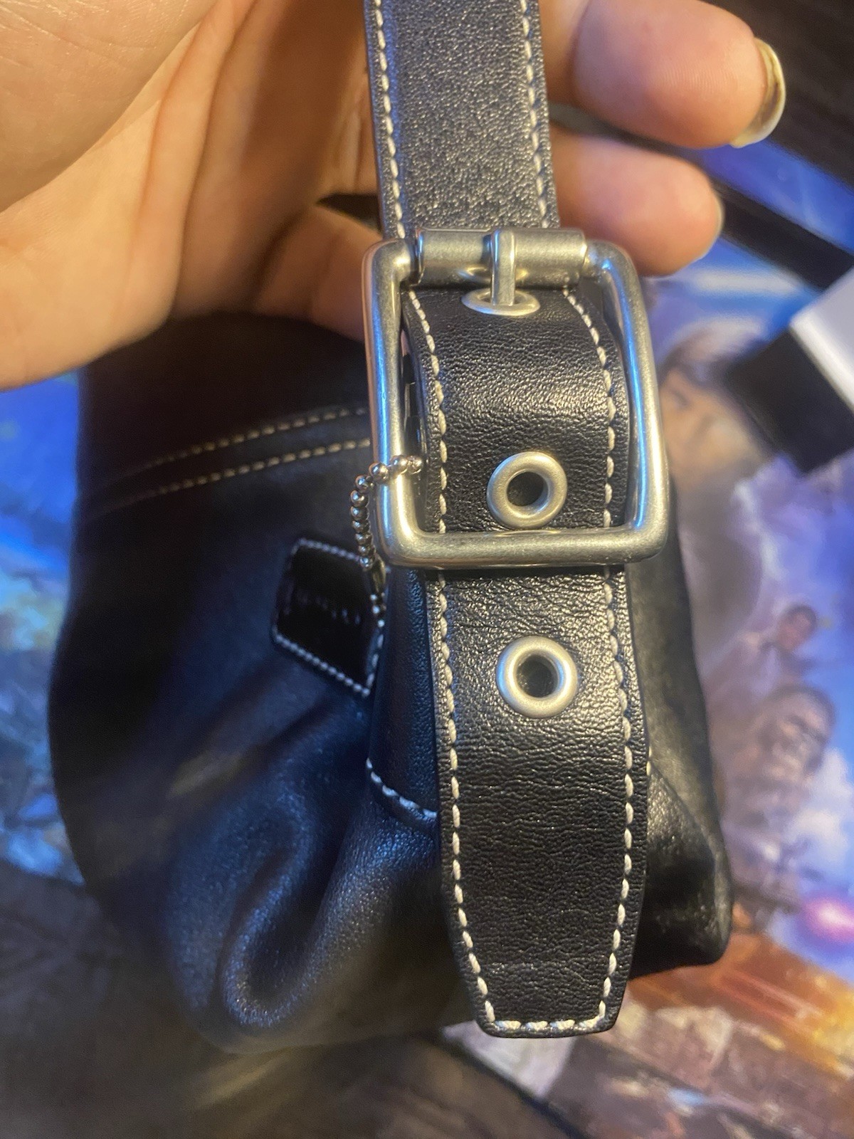 Coach Black Vintage Leather Demi Shoulder Bag Y2K