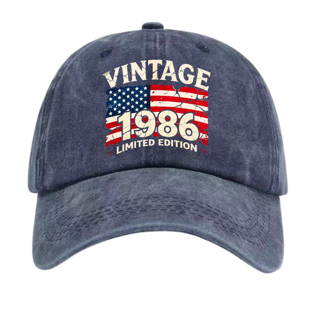 Born 1986 Vintage Limited Edition American Flag Patriotic Baseball Cap