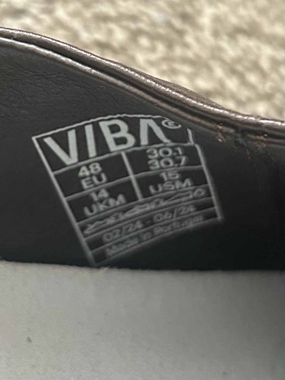 VIBA Zuma Leather Cocoa Brown Slip On Ergonomic Shoes Mens 15 EU 48
