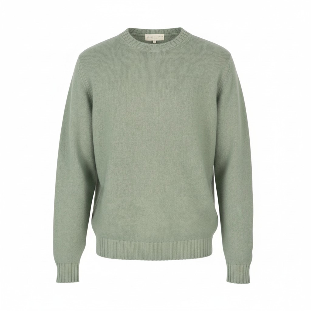 FILIPPO DE LAURENTIIS Men Jumper IT52 L Green Faded Merino Wool Cashmere Knit *