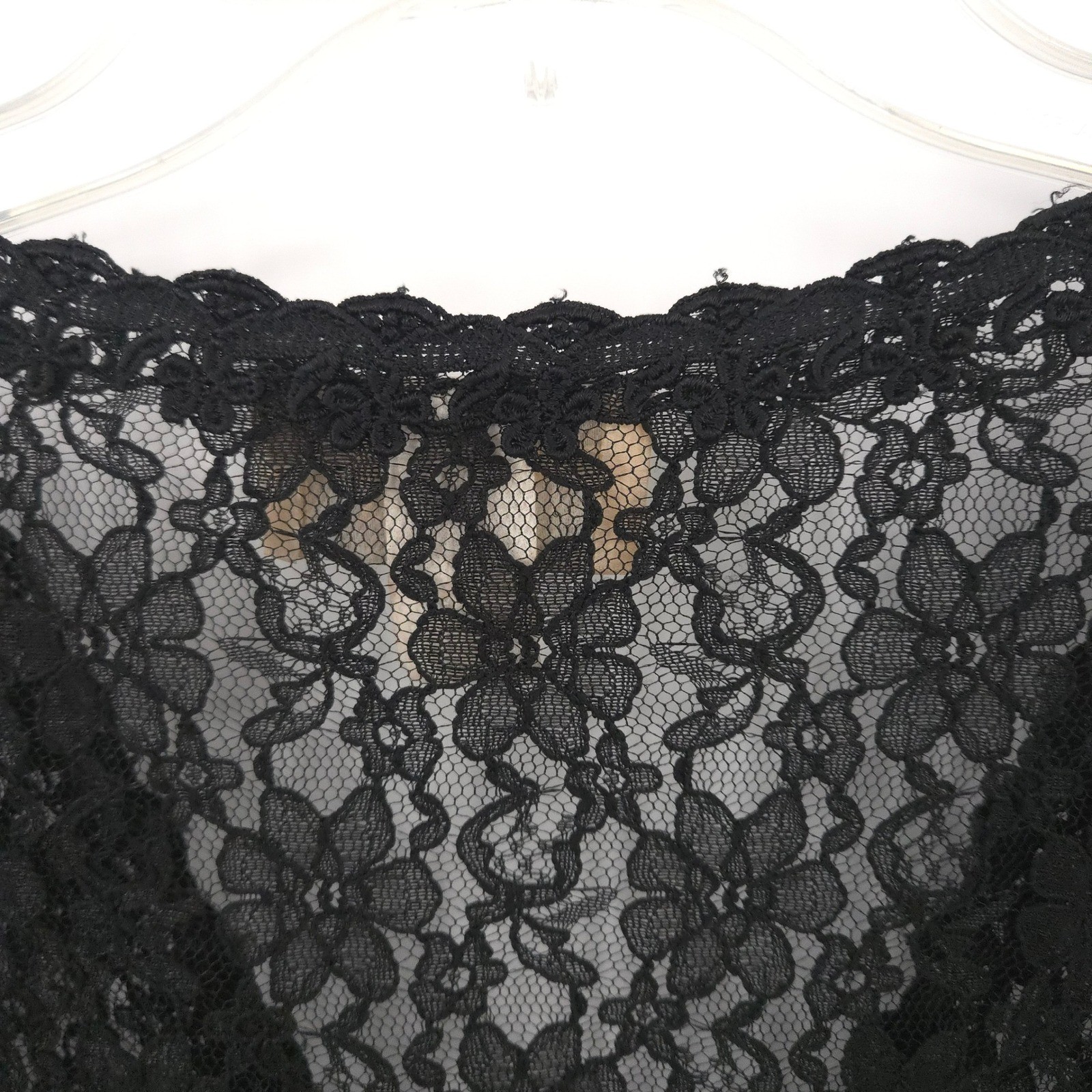 Magnet Art Lynn Yang Lace Cardigan Vintage Women L Black Sheer Tie Front Shrug