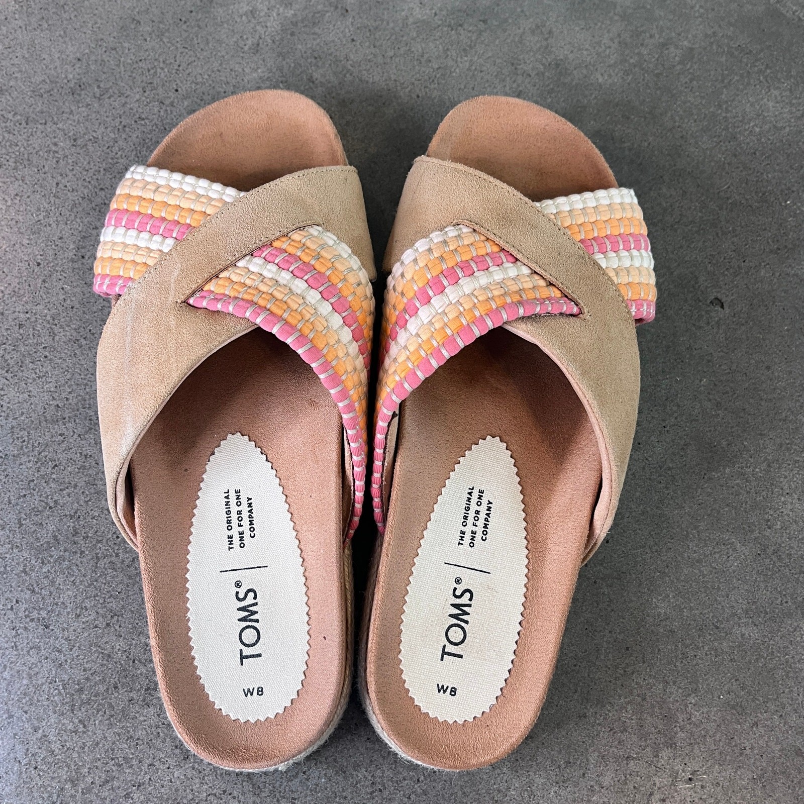 Toms shoes Paloma earth tone suede Sandals womens size 8.5 shoes