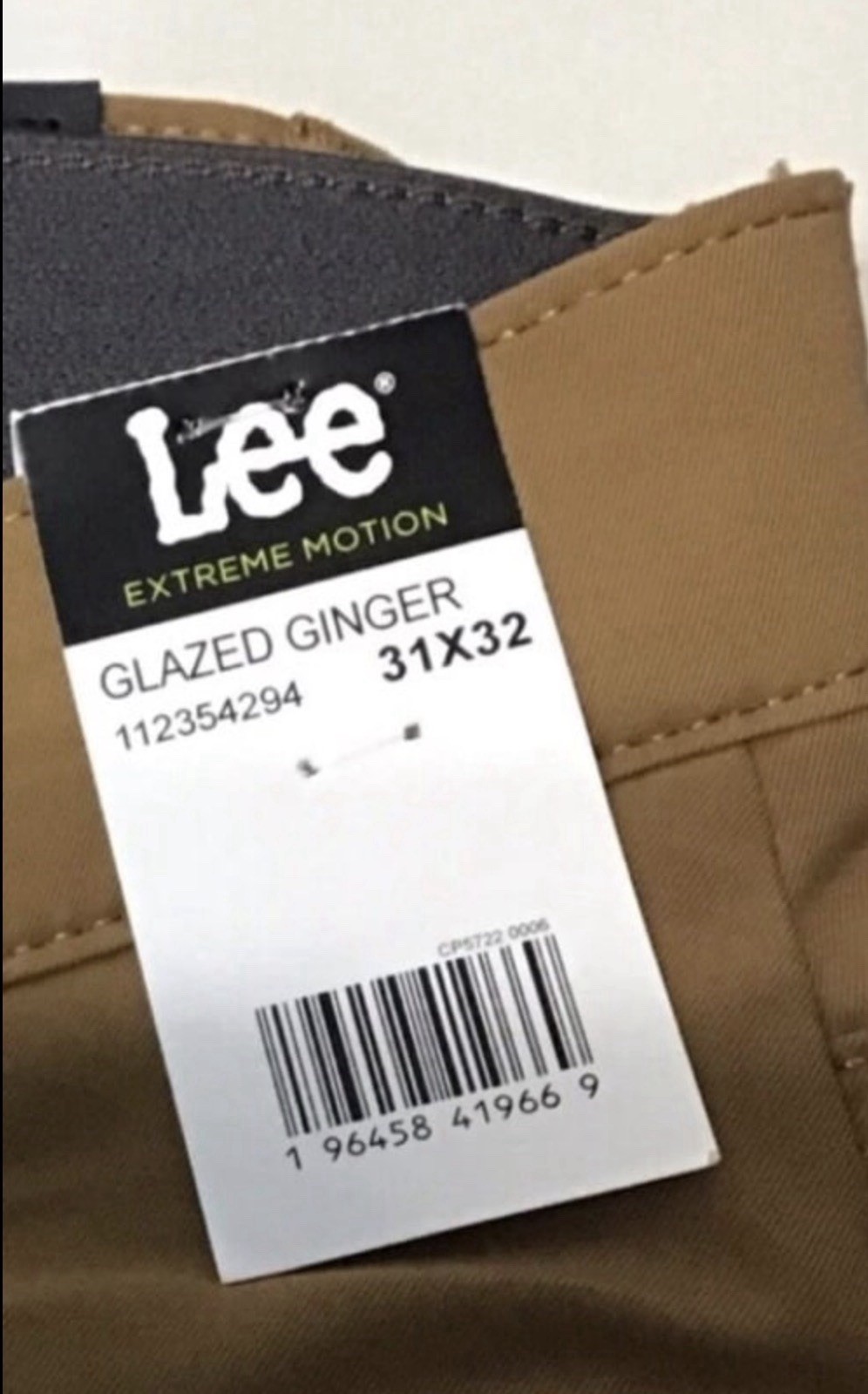 Lee Extreme Motion Regular Straight Glazed Ginger 31×32- Free Shipping
