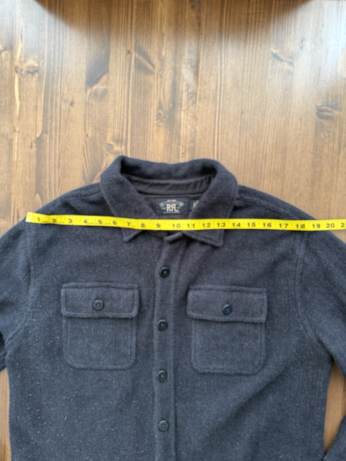 Double RL RRL Ralph Lauren Black Button-Down Shirt Jacket – Mens – Large