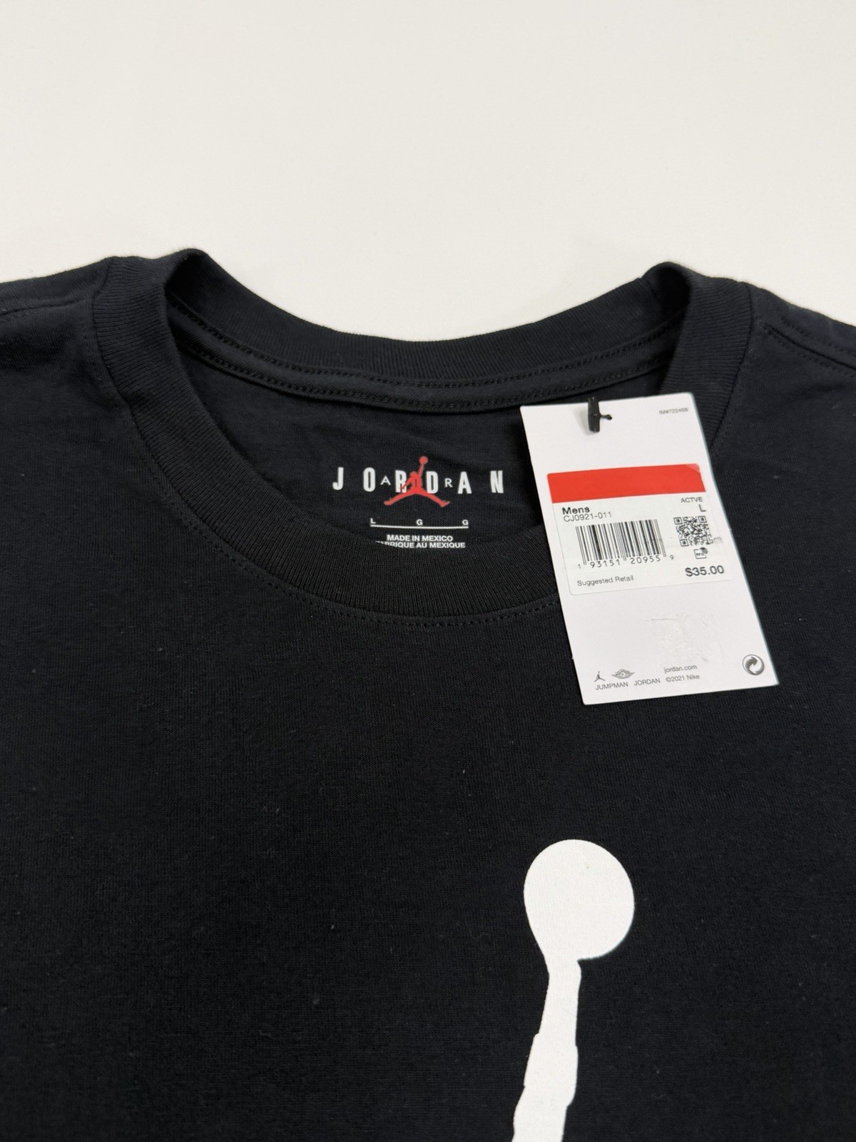 $35 BRAND NEW NIKE MEN’S AIR JORDAN TEE T SHIRT LARGE L BLACK CJ0921-011