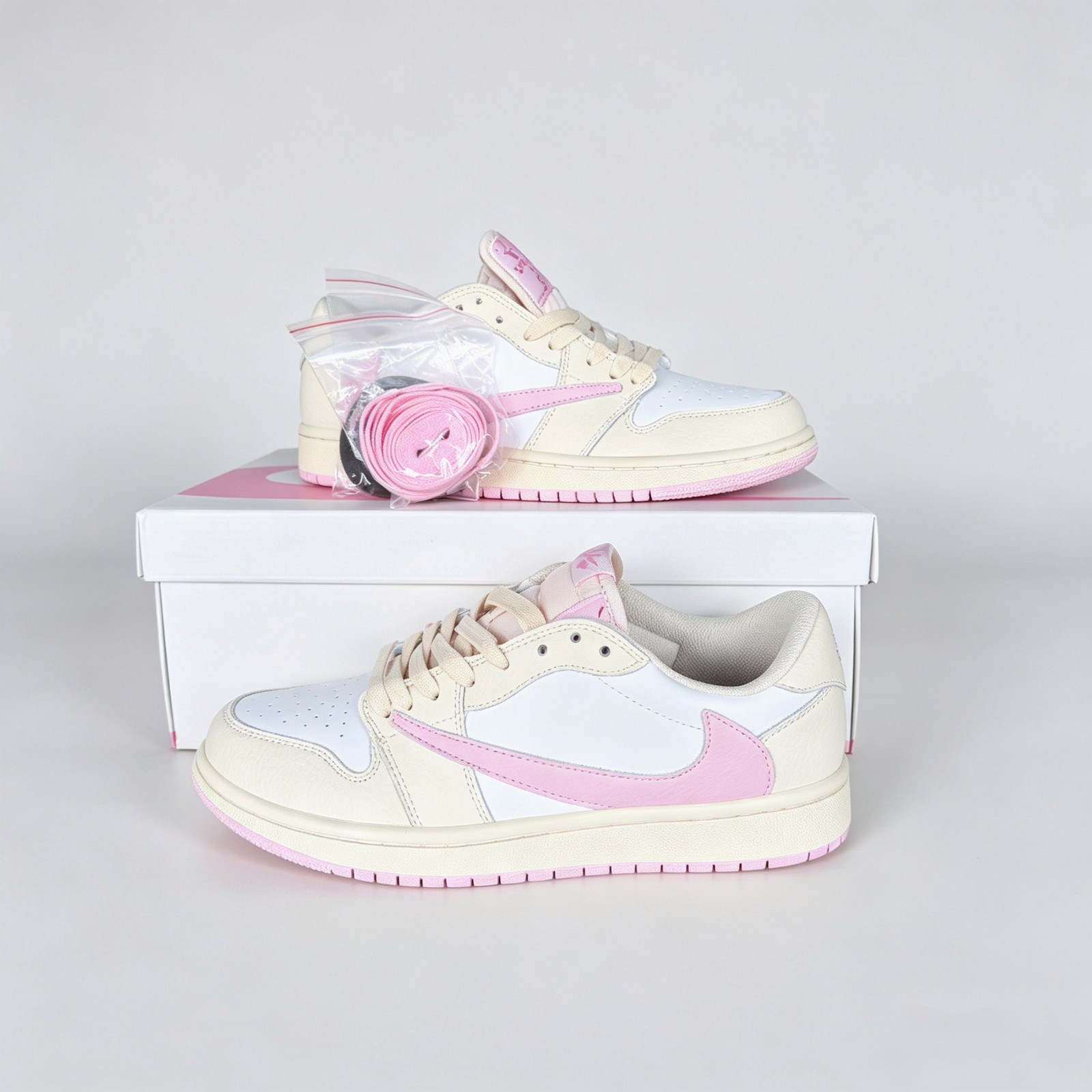 Travis Scott x Jordan1 Low OG SP ‘Shy Pink’ Sports Casual Shoes US Size 7-13