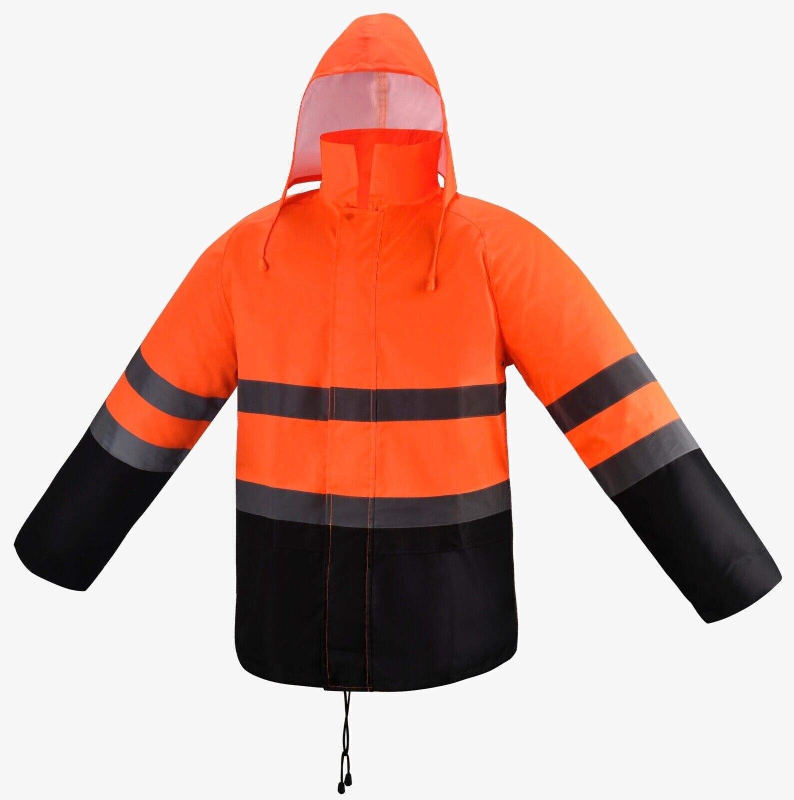 Orange Safety Rain-suit, Rain Jacket With Hoodie and Rain Pants