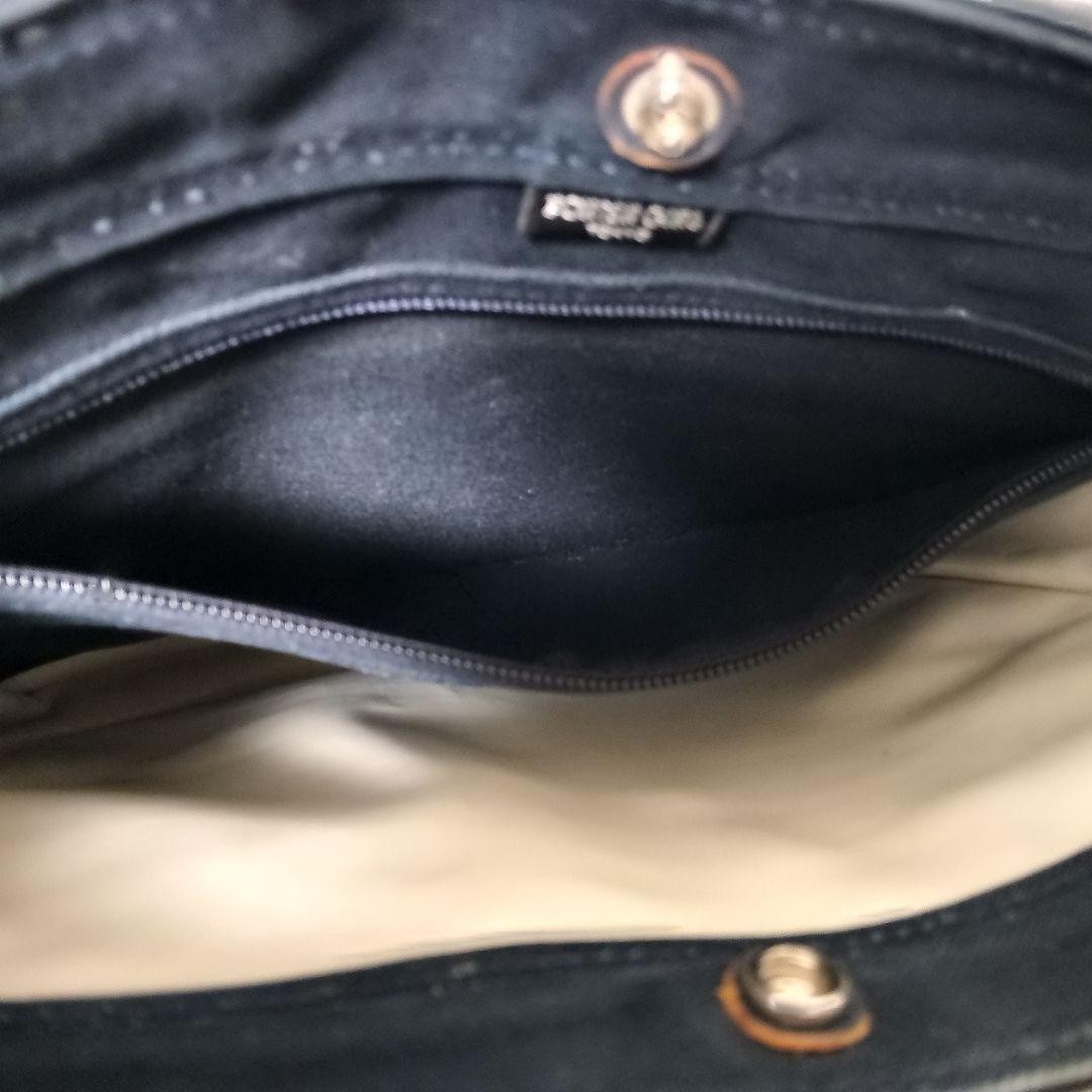 Porter Girl Naked Book Leather Shoulder Bag Navy Used 29x30cm