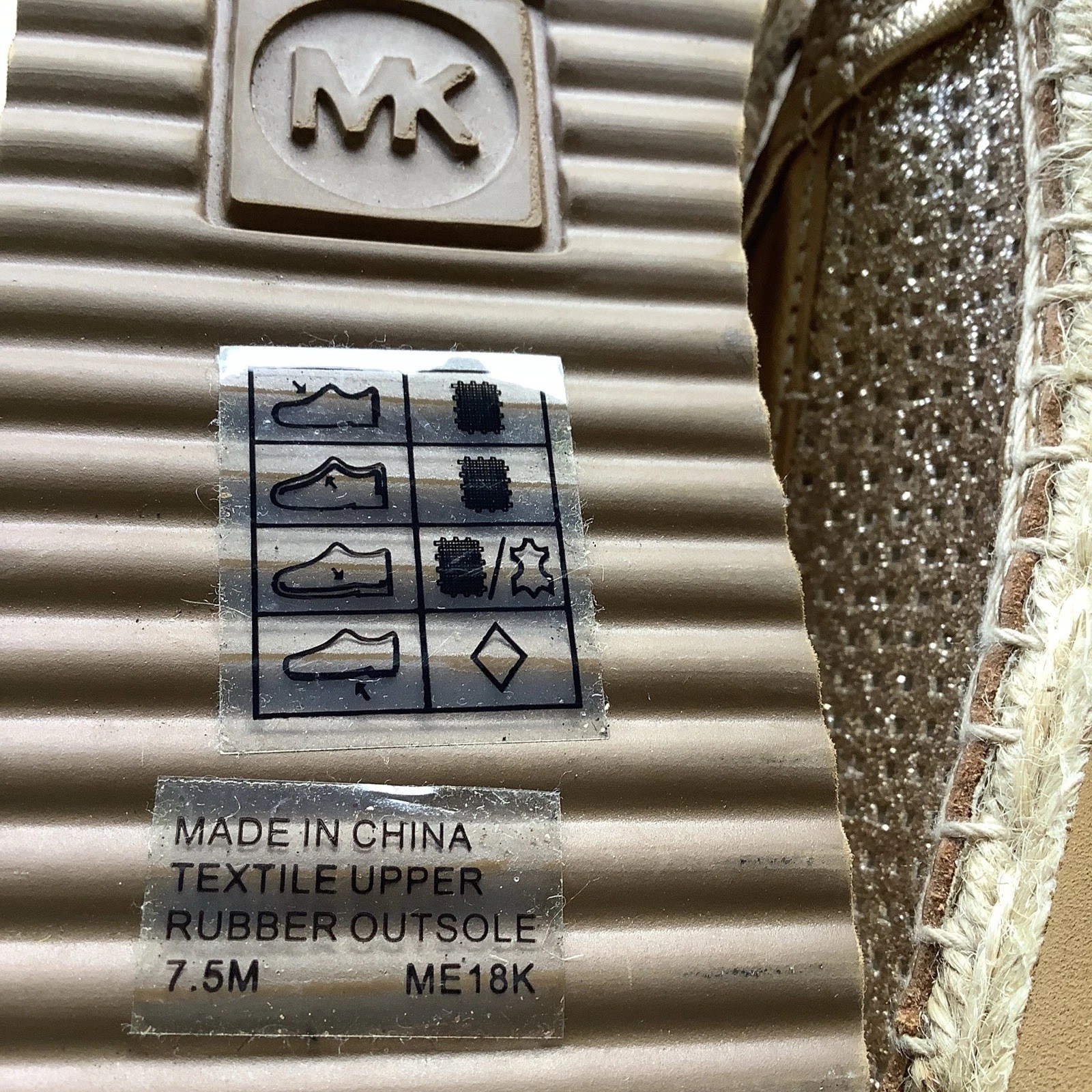 Michael Michael Kors Women Kendric Glitter Espadrille Platform Loafer Shoes 7.5M