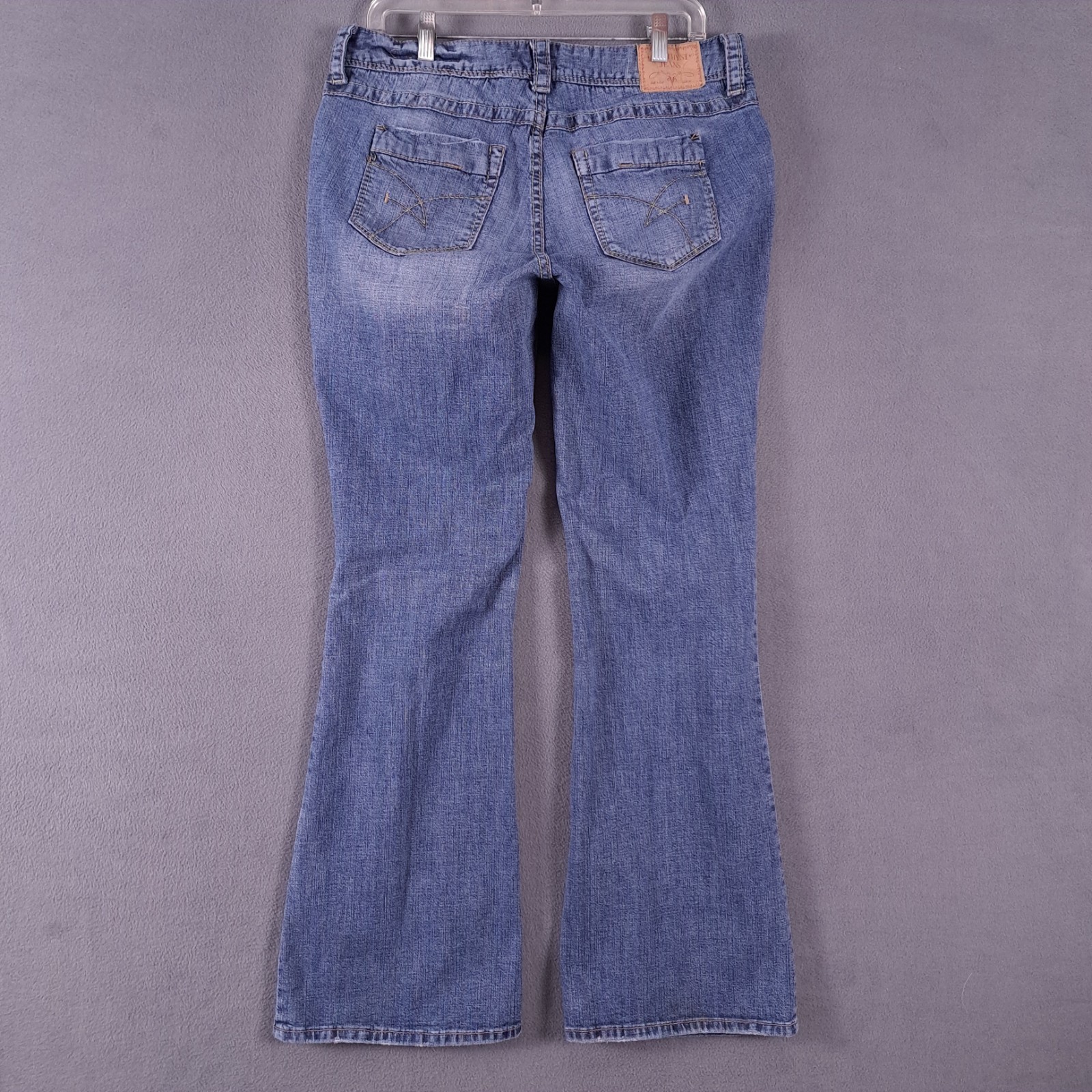 Amethyst Jeans Womens 14 Blue Denim Low Rise Bootcut Distressed Stretch Grunge