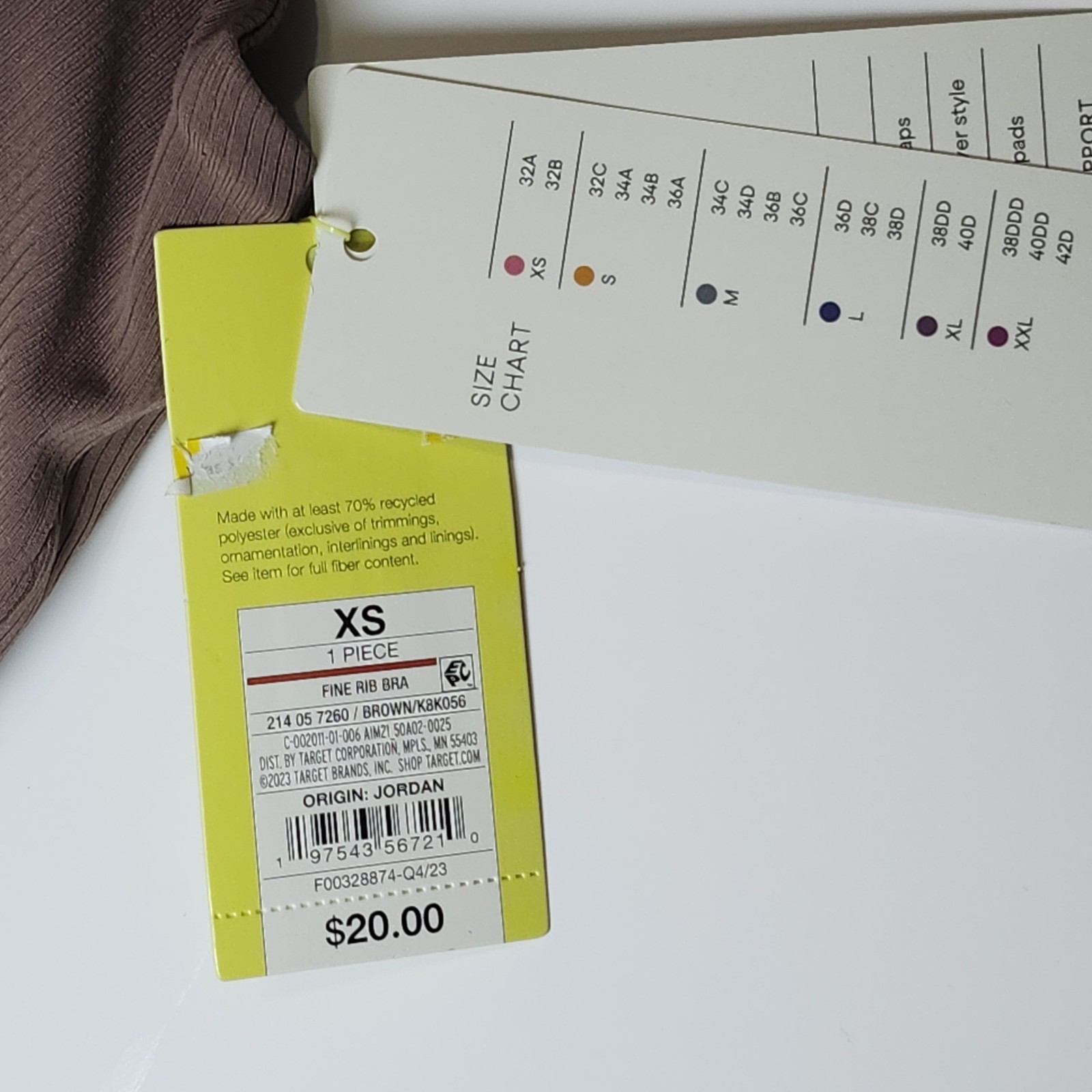 All in Motion light Support Bra Brown Girls Size XS