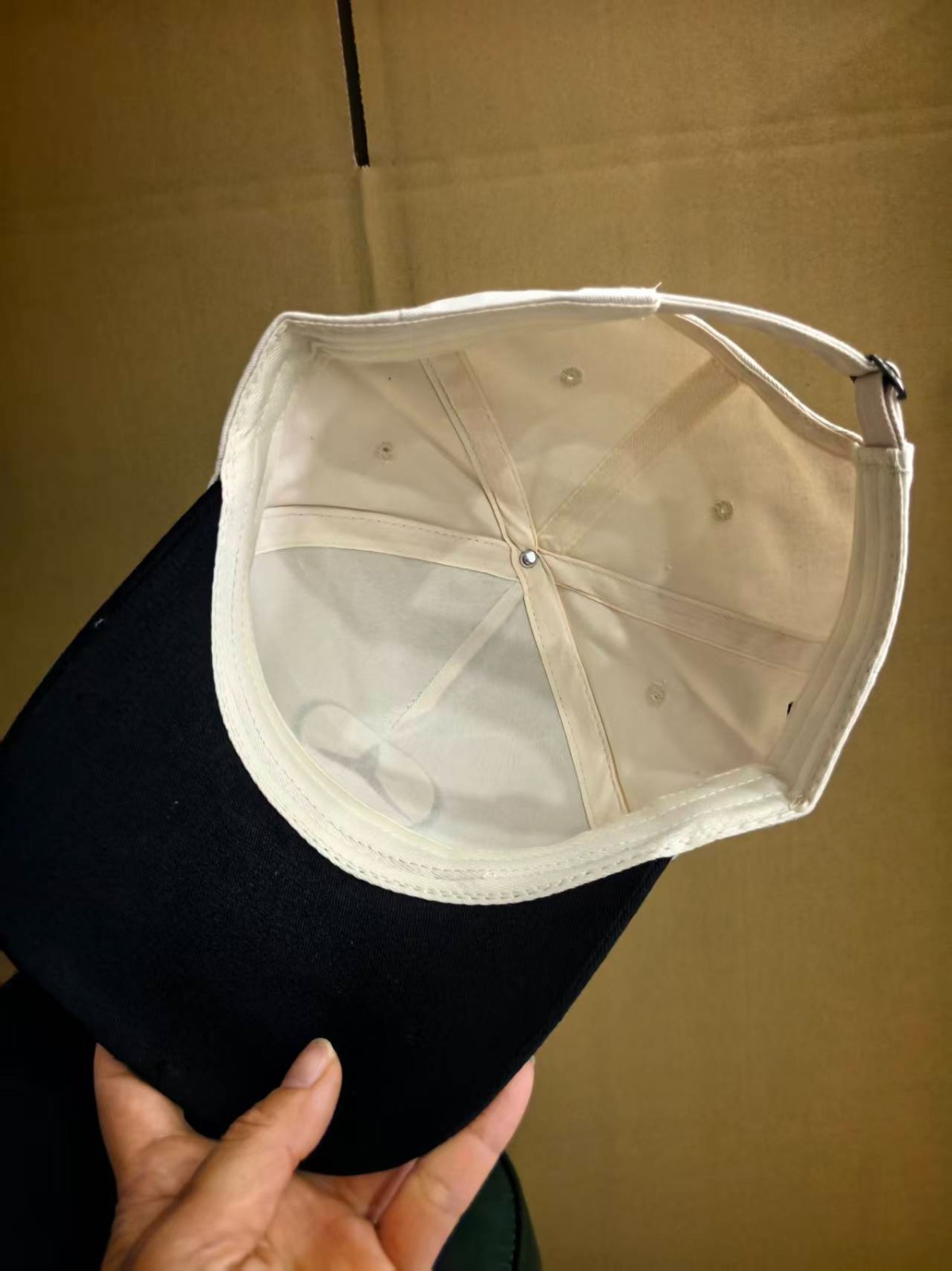 Benz Y-3 Beige/Black Baseball Cap with Embroidery, Adjustable Curved Brim