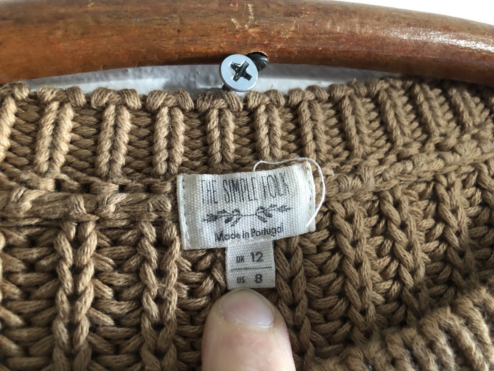 The Simple Folk Women’s Organic Cotton Chunky Knit Sweater Brown Caramel US 8