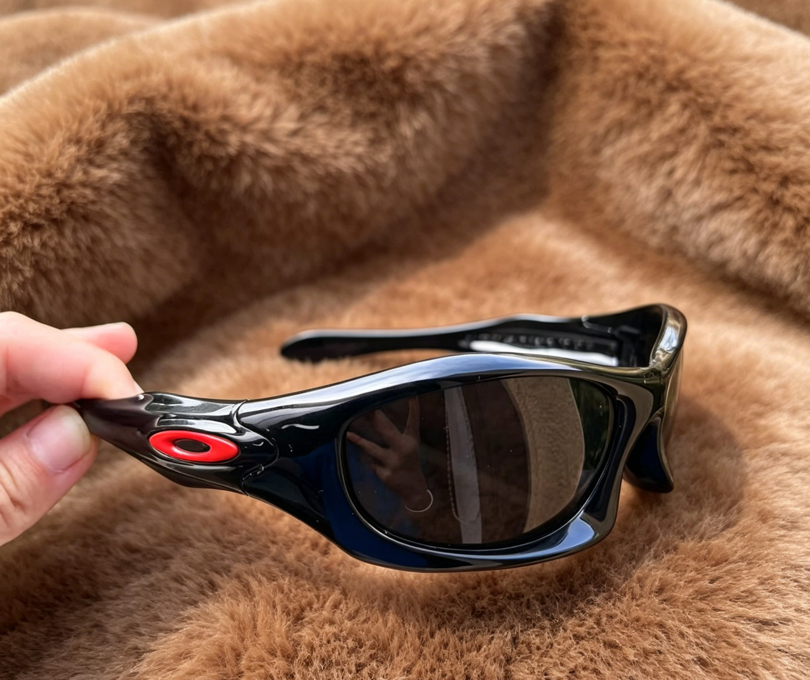 Vintage Oakley Monster Dog 00s Prizm Black Sunglasses Glossy Black Frame