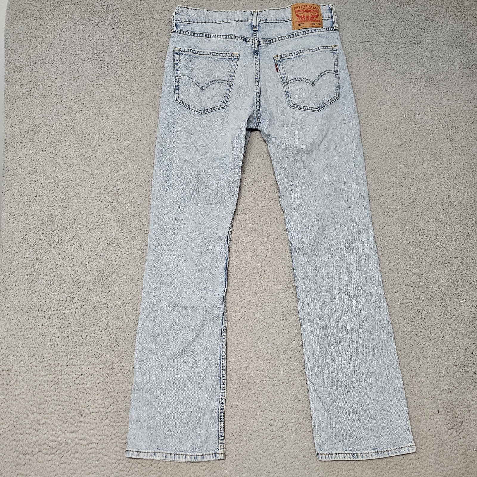 Levi’s 527 Slim Bootcut Jeans Men 32×34 (Fits 32X32) Stretch Light Blue Wash