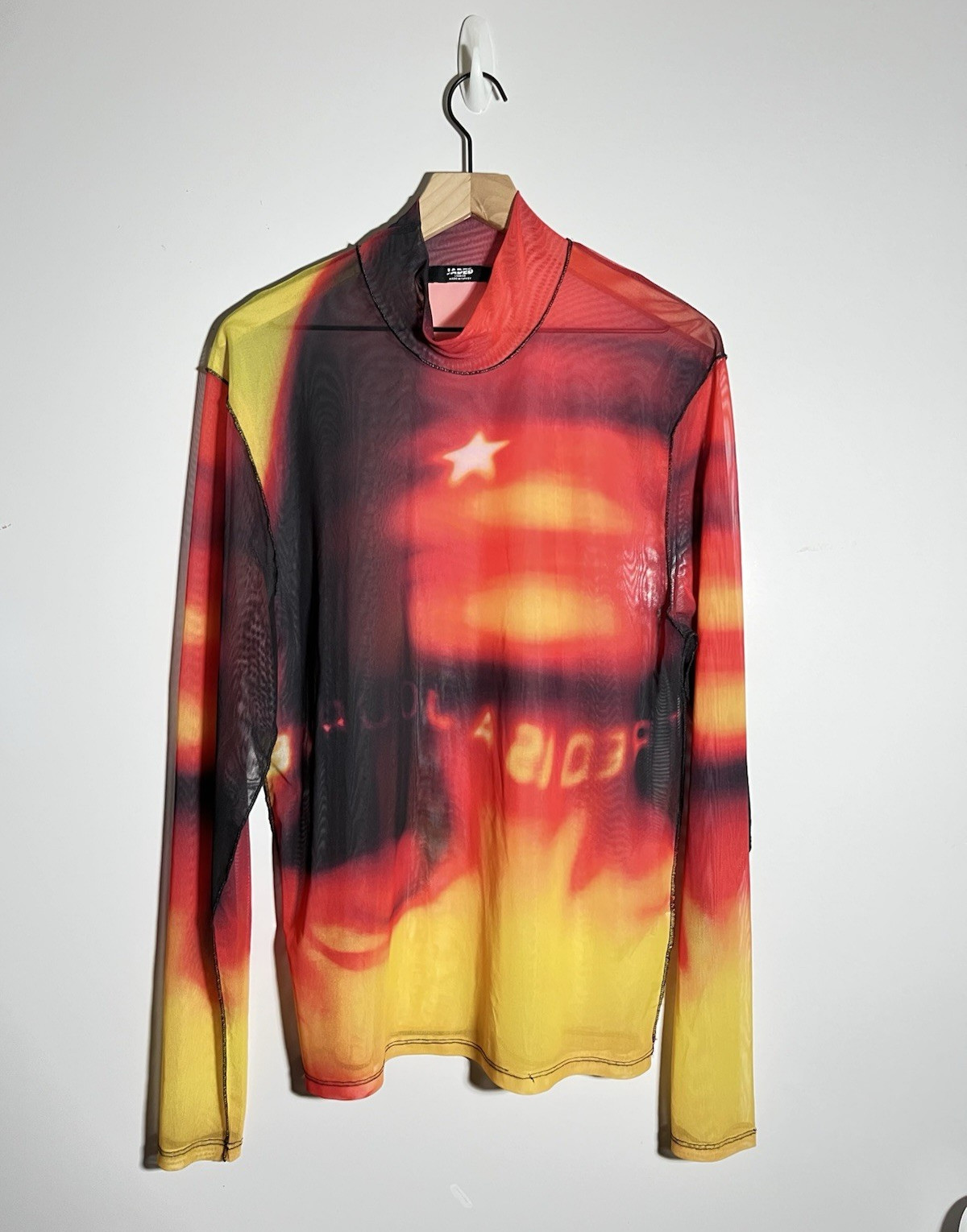 Jaded London Men’s Hatred Is a Journey Print Mesh Top Long Sleeve Streetwear