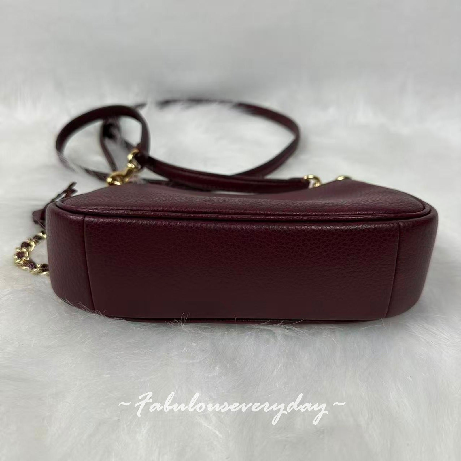 Coach Teri Mini Crossbody Bag With Crystals In Leather/Gold/Dark Wine CCE43 NWT