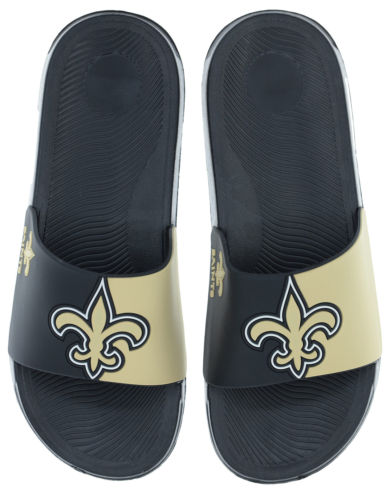 FOCO NFL Men’s New Orleans Saints Cropped Big Logo Raised Slides