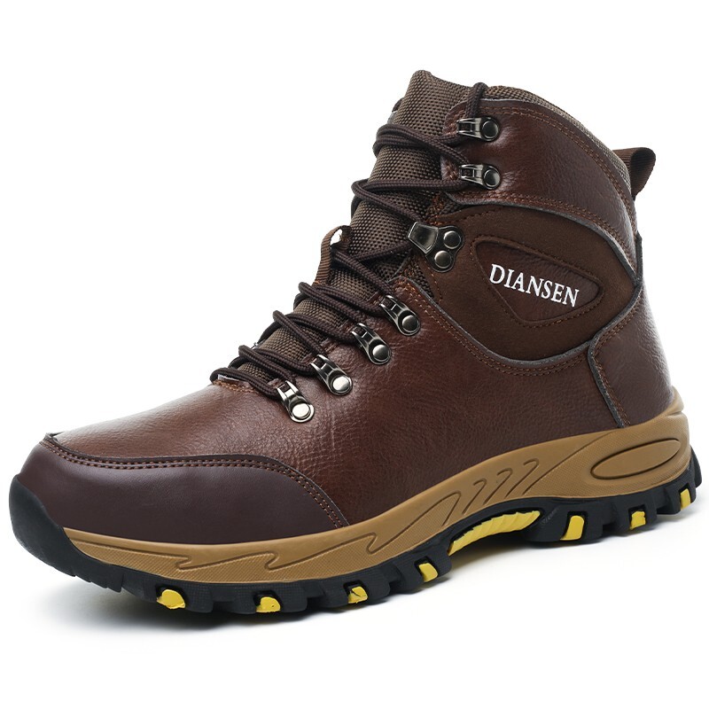 Non Slip Men’s Steel Toe Work Boots Construction Waterproof Leather Safety Shoes