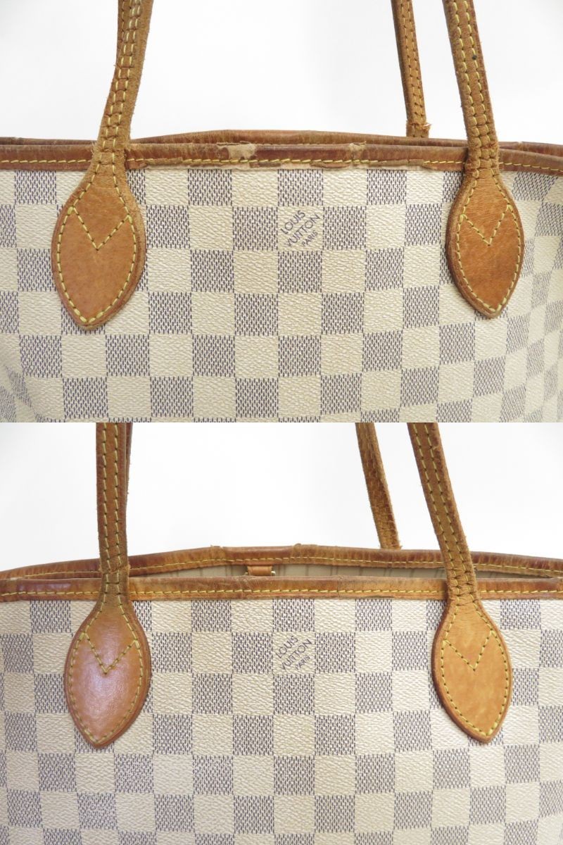 Authentic Louis Vuitton Damier Azur Neverfull PM Tote Bag Handbag F#48189