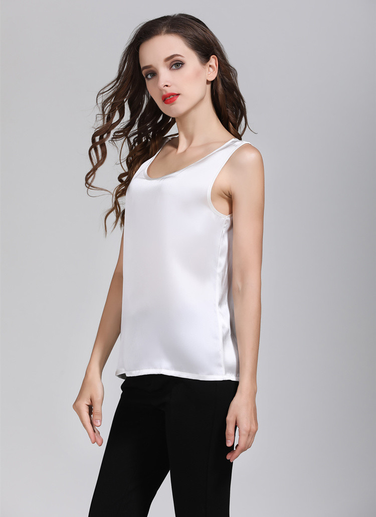 Women’s 100% Pure Silk Classical Tank Top Camisole Sleeveless Vest Shirt Colors