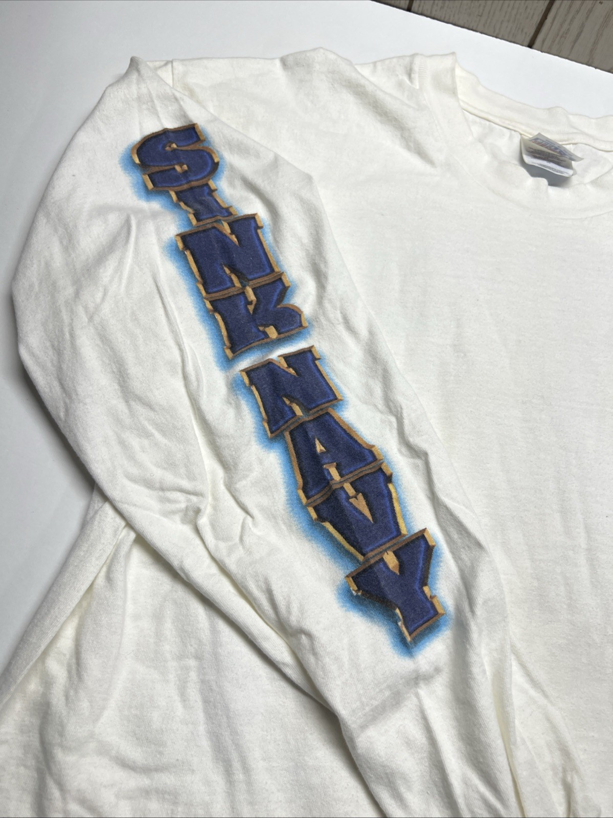 Hanes Beefy Vintage 1997 Army vs. Navy Long Sleeve White T-shirt Men’s Size XL