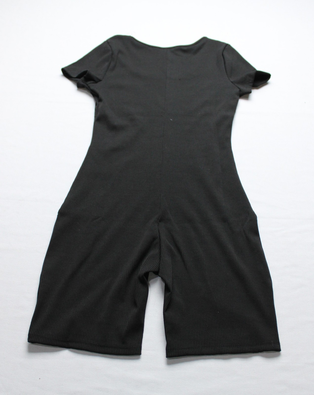 Iris Women’s Basic Solid Stretchy Bodycon Scoop Neck Romper MP7 Black Large