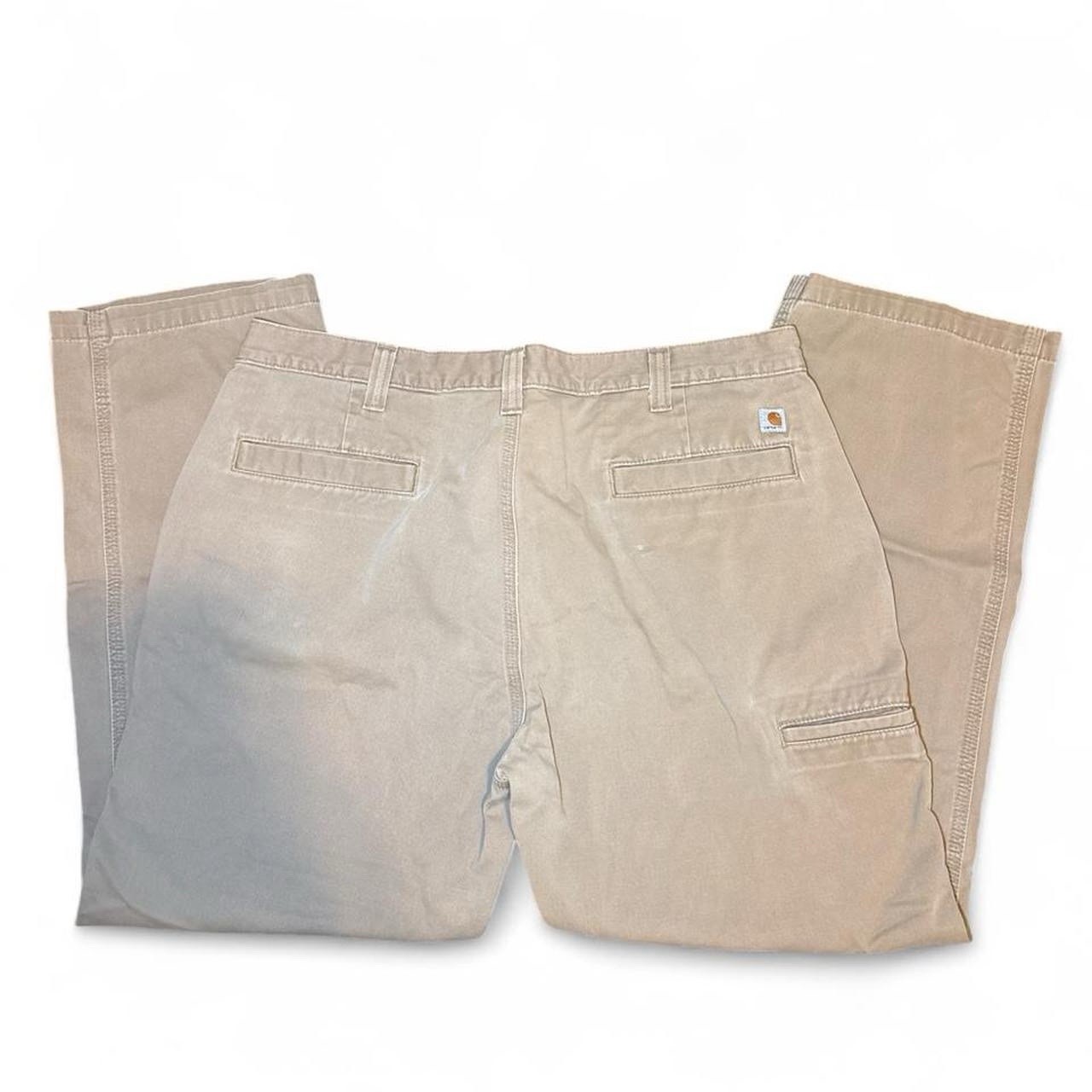 Carhartt Men’s Relaxed Fit Canvas Work Pants Tan Khaki Carpenter Dungaree 38”