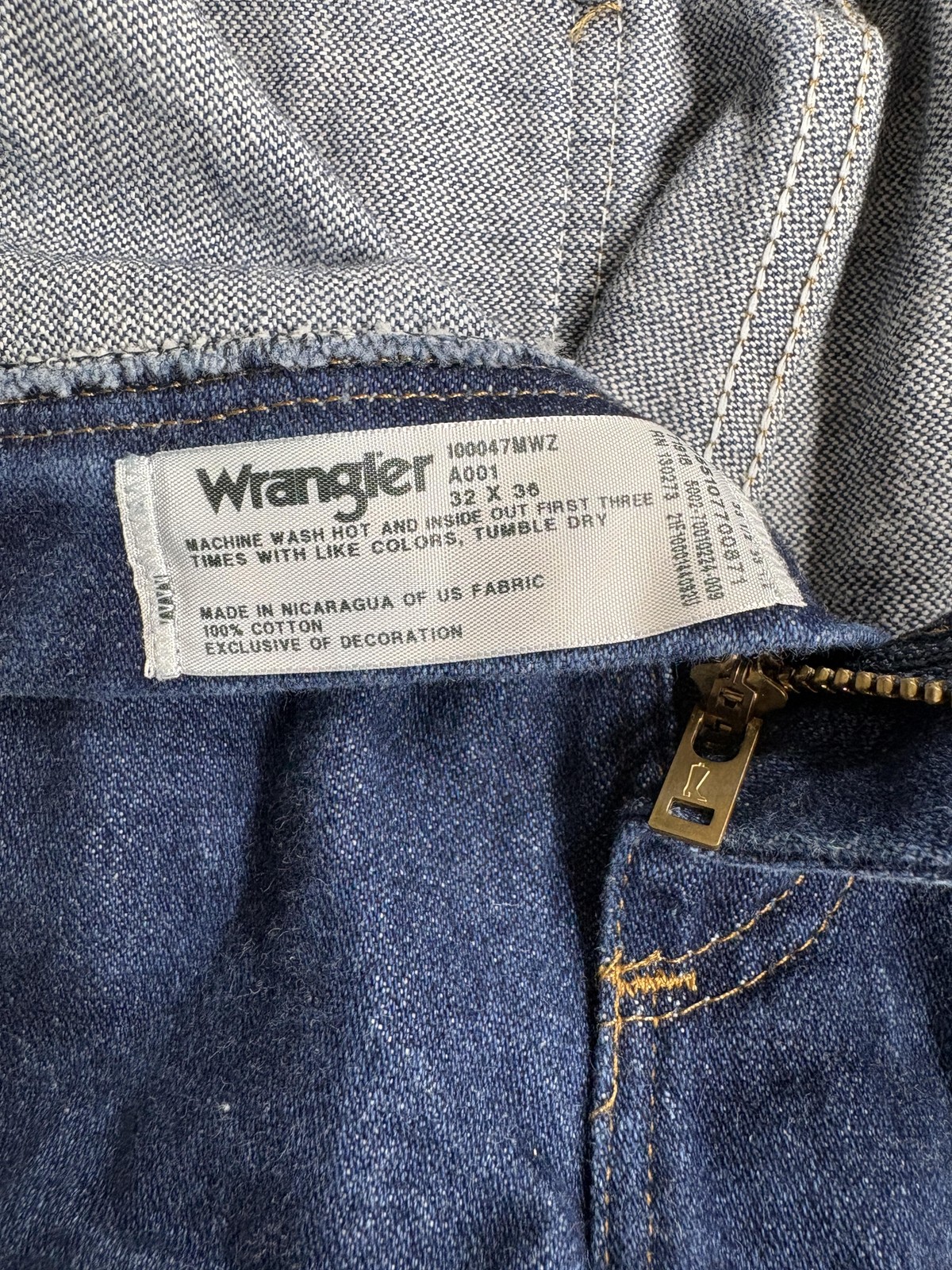 Wrangler 47MWZ Regular Fit Jeans Mens 32×36 Blue Straight Leg Cowboy Cut Denim
