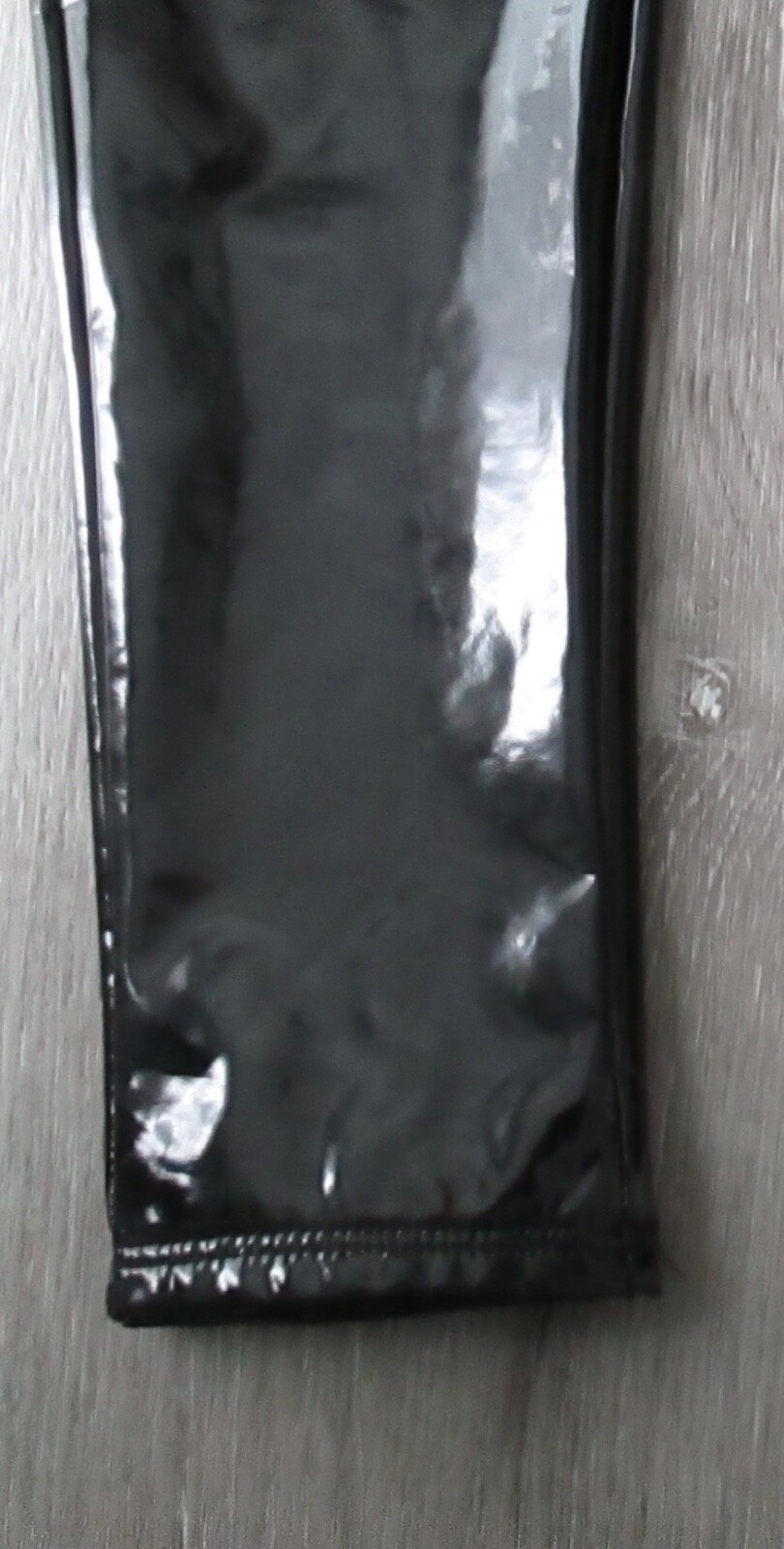 NWT! KANCAN BLACK LIQUID WET LOOK SHINY SKINNY FITTED LEGGING PANTS SIZE L