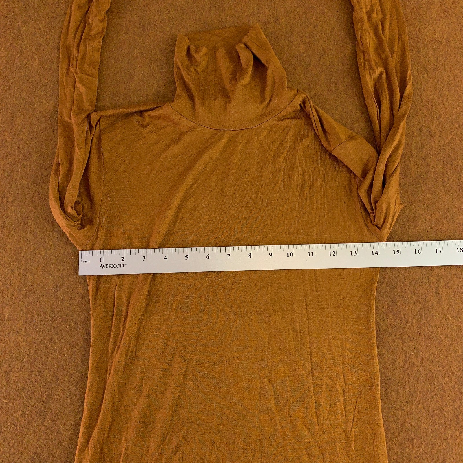 Active Basic Womens Small Brown Turtleneck Long Sleeve Pullover T-Shirt NWOT